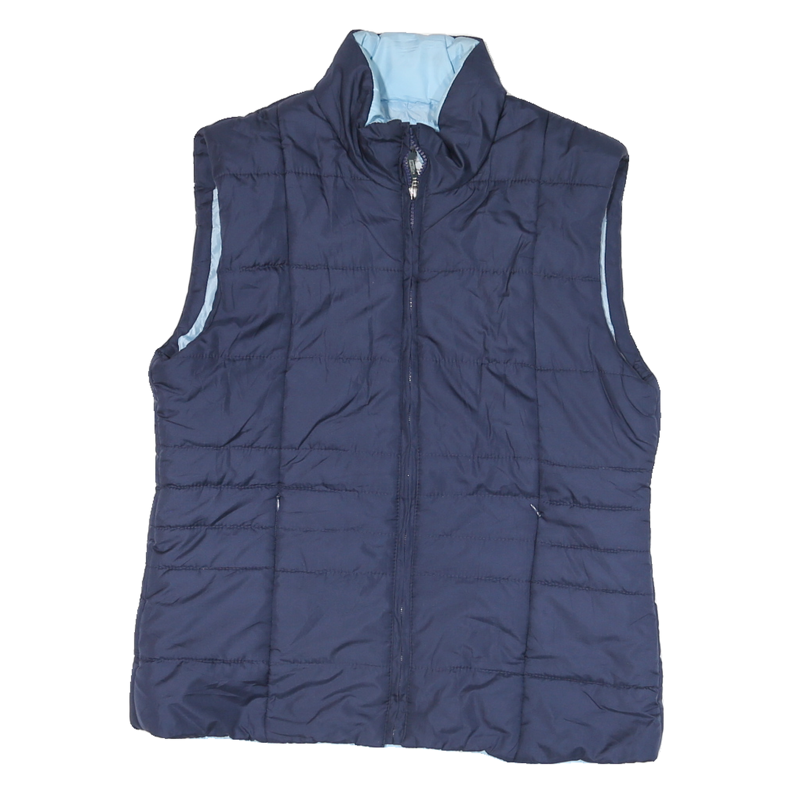 ISAAC IZRAHI Mens Blue L Quilted Zip Jacket Polyester Blend Lightweight Refurbished - N/A refurbished available on Cerqular