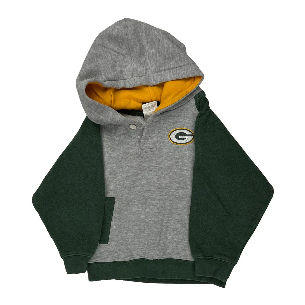 Age 3 Green Bay Packers Nfl Football Hoodie - XS Green Cotton Refurbished - Thrifted (note: this is a term often used to describe second- refurbished available on Cerqular