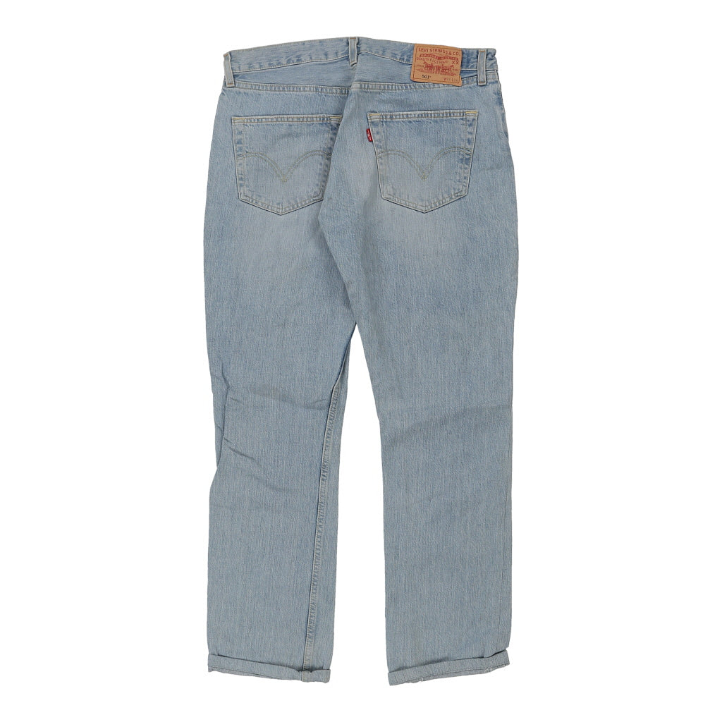 501 Levis Jeans - 32W 34L Light Wash Cotton Refurbished - Thrifted (note: this is a term often used to describe second- refurbished available on Cerqular