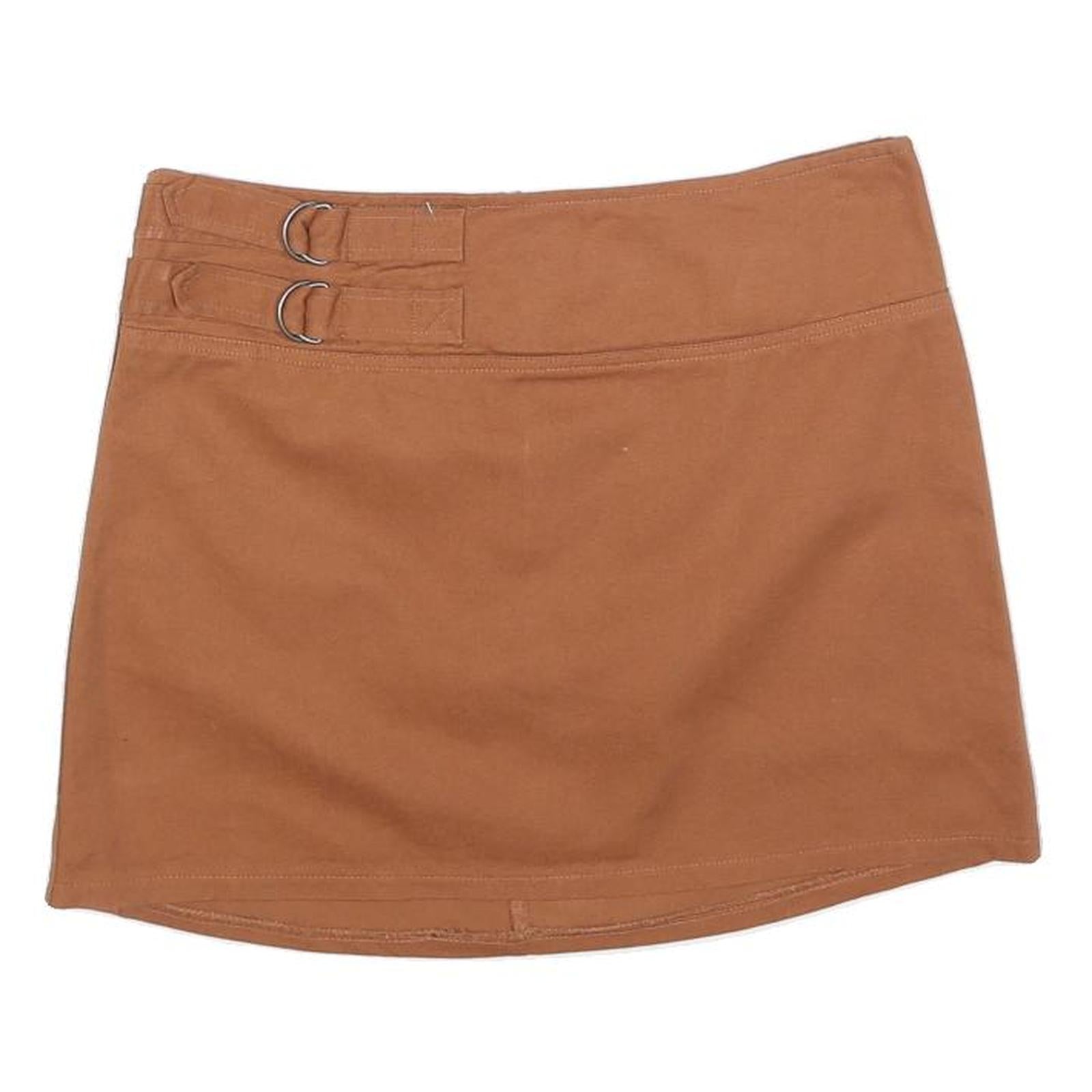LOVE ON A HANGER Womens Brown Mini Cotton Blend Plain Skirt M Casual Fashion Refurbished - N/A refurbished available on Cerqular