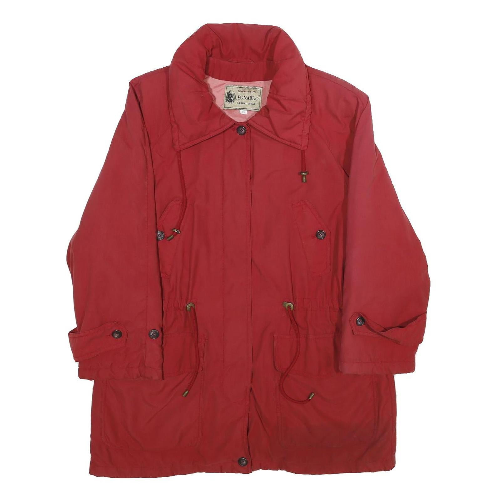 LEONARDO Womens Red Jacket UK 10 Polyester Button Casual Lightweight Refurbished - N/A refurbished available on Cerqular