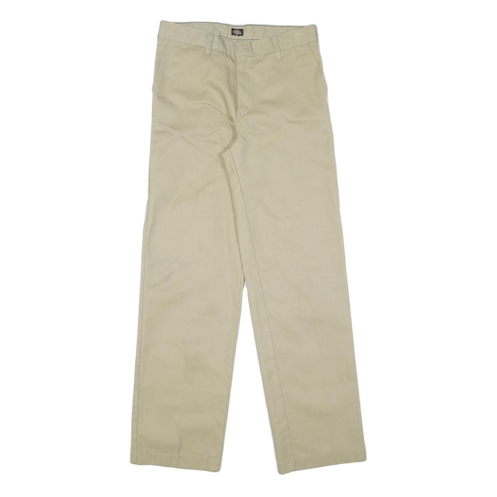 DICKIES Mens Cotton Beige Regular Straight Trousers W28 L30 Workwear Classic Fit Refurbished - N/A refurbished available on Cerqular