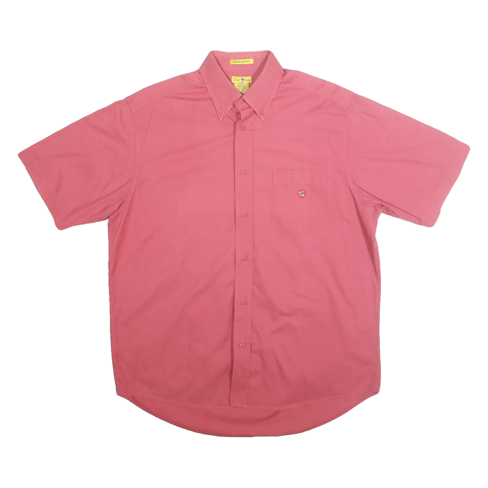 DUCK HEAD Mens Pink Cotton Shirt M Button-Down Collar Short Sleeve Casual Summer Refurbished - N/A refurbished available on Cerqular