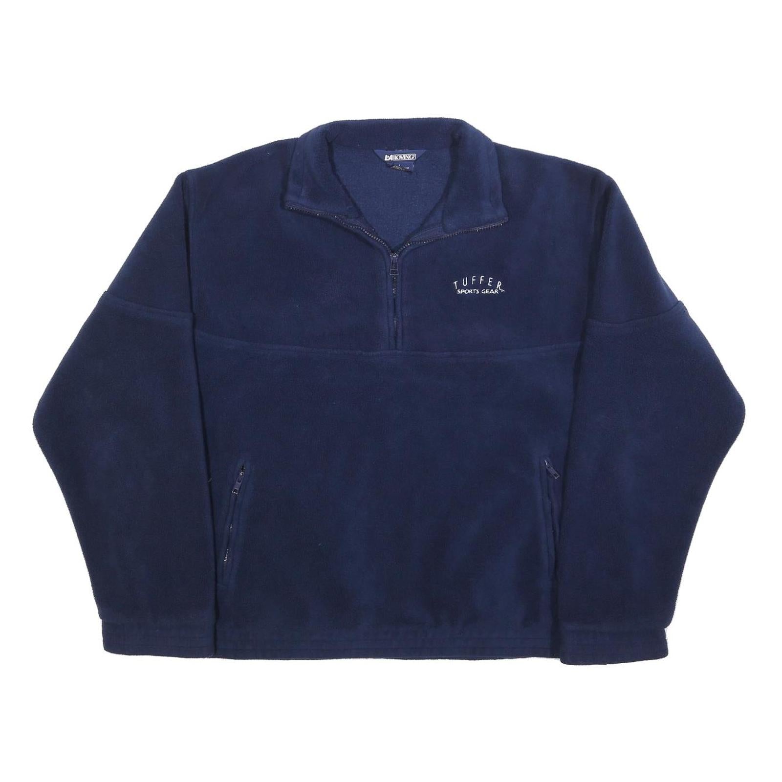 LA LOVING Mens Navy Blue Sports Gear Zip Jacket L Polyester Plain Casual Refurbished - N/A refurbished available on Cerqular