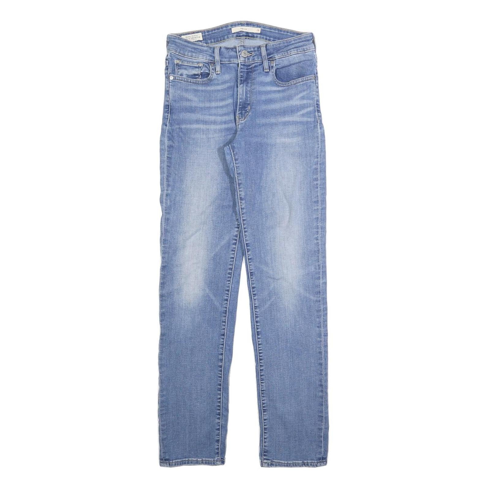 LEVI'S 712 BIG E Womens Jeans Blue Slim Straight Denim Light W28 L30 Slim Fit Refurbished - N/A refurbished available on Cerqular