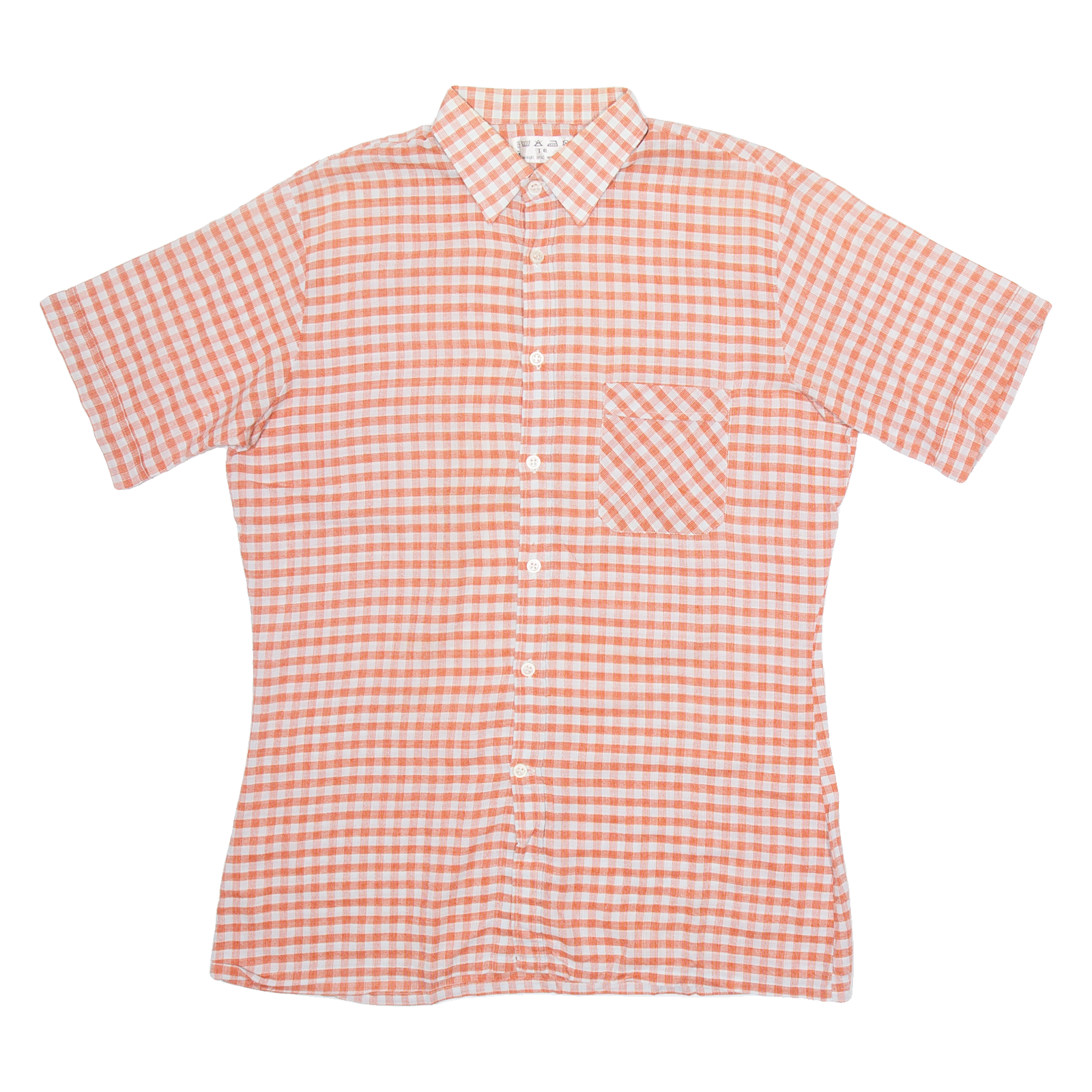 Mens Shirt Orange Check M Refurbished - N/A refurbished available on Cerqular