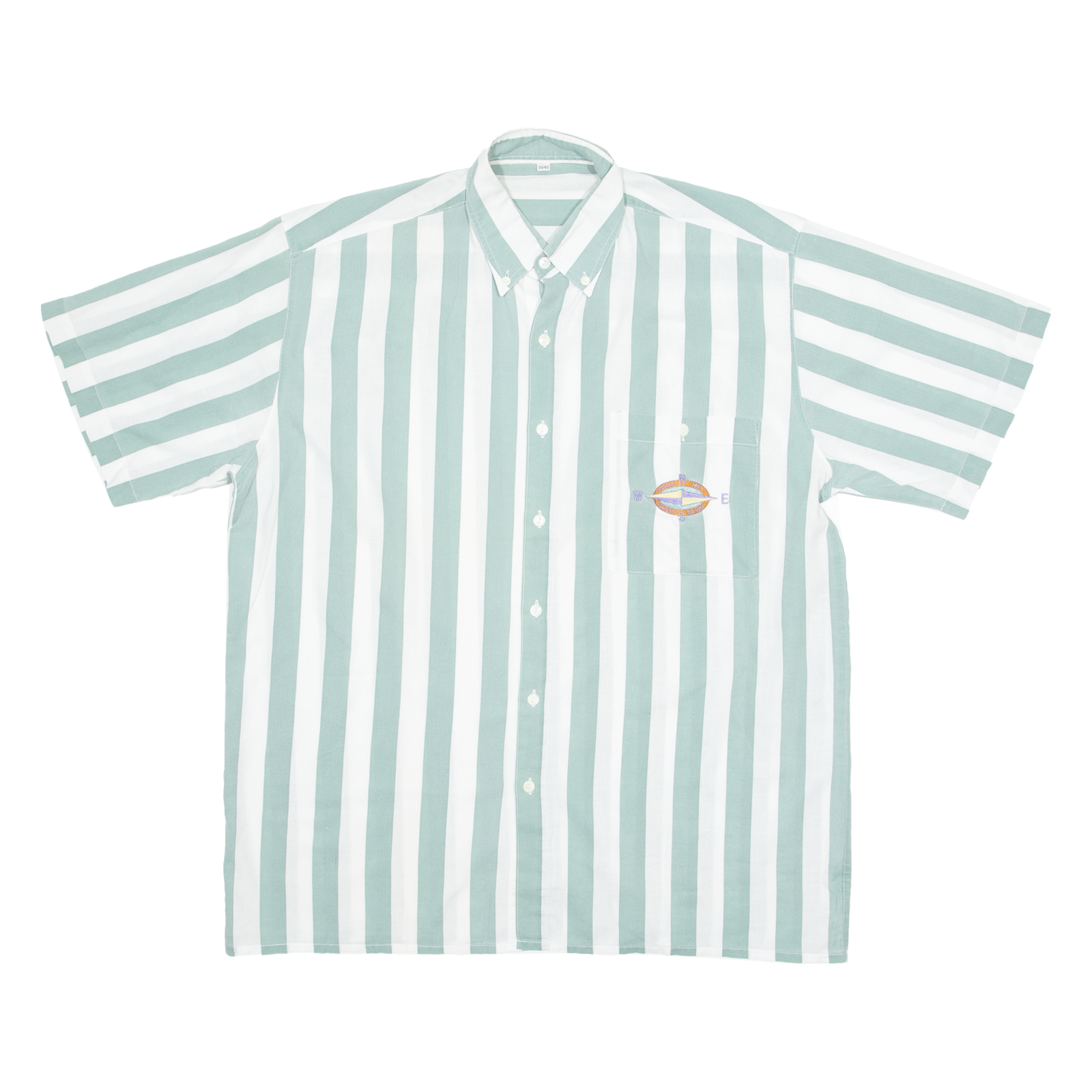 ACKERMANN Compass Mens Shirt White 90s Striped M Refurbished - N/A refurbished available on Cerqular