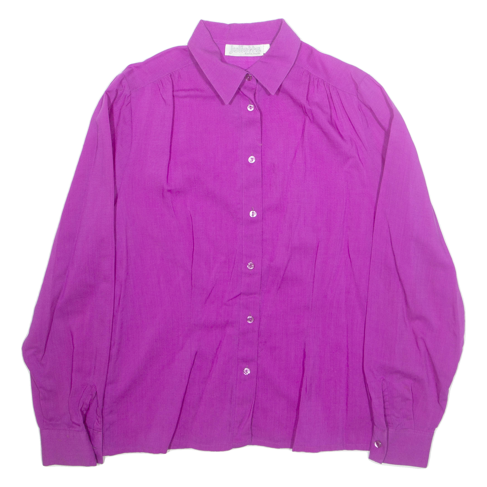JULIETTA Womens Shirt Purple Collared Long Sleeve M Refurbished - N/A refurbished available on Cerqular