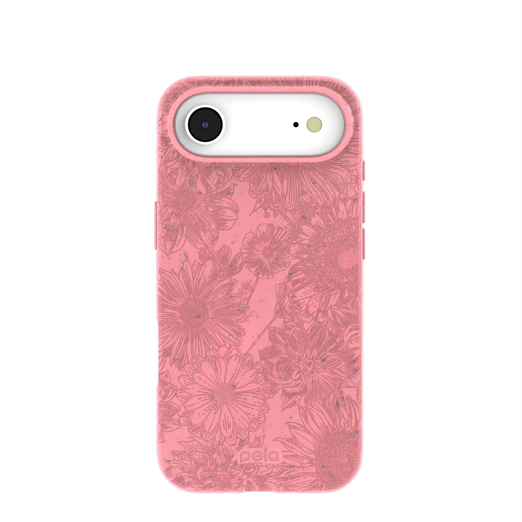 Bubblegum Pink Flora iPhone Air Case | MagSafe Compatibility: With MagSafe Refurbished - Pela Case refurbished available on Cerqular