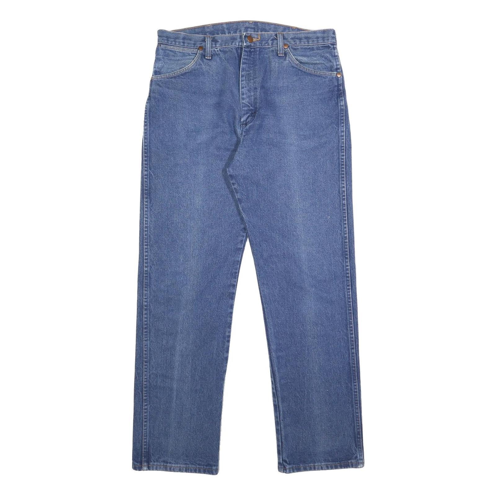 WRANGLER Mens Regular Fit Straight Blue Denim Jeans W35 L32 Classic Zip Refurbished - N/A refurbished available on Cerqular