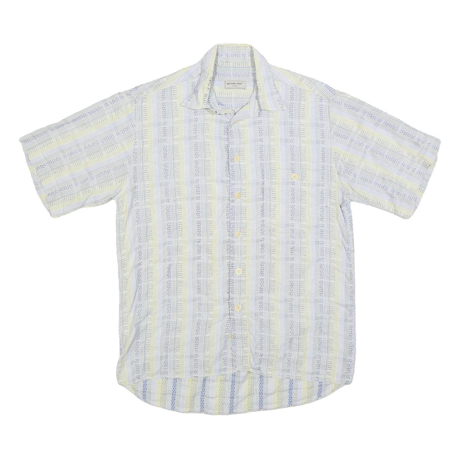 Buy MICHAEL KAUF Mens Blue & Cream Casual Cotton Blend Shirt L Summer Style Refurbished - $19.49 MICHAEL KAUF Mens Blue & Cream Casual Cotton Blend Shirt L Summer Style Refurbished - N/A refurbished available on Cerqular