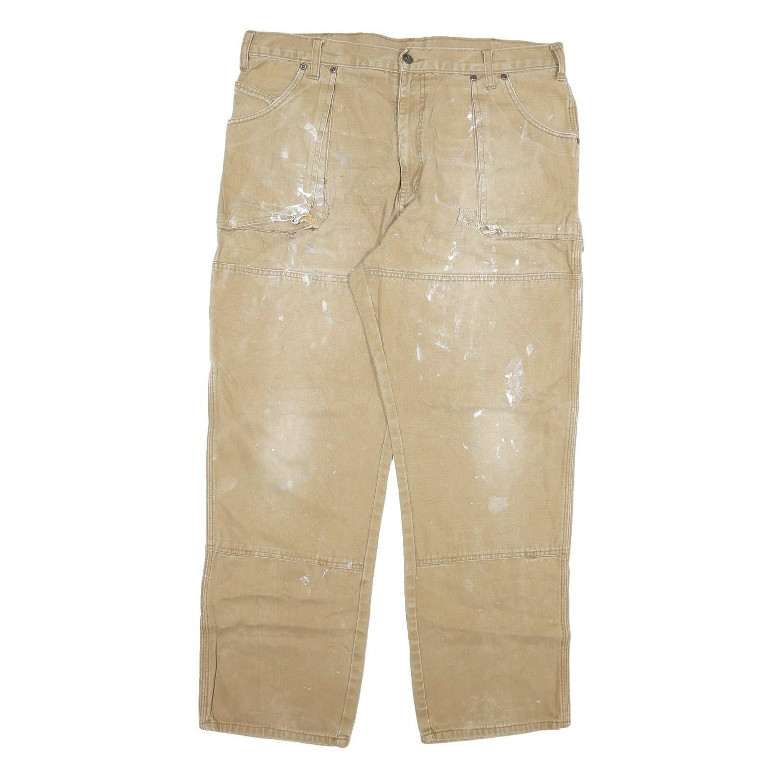 DICKIES Mens Regular Fit Beige Cotton Blend Denim W40 L32 Durable Workwear Jeans Refurbished - N/A refurbished available on Cerqular