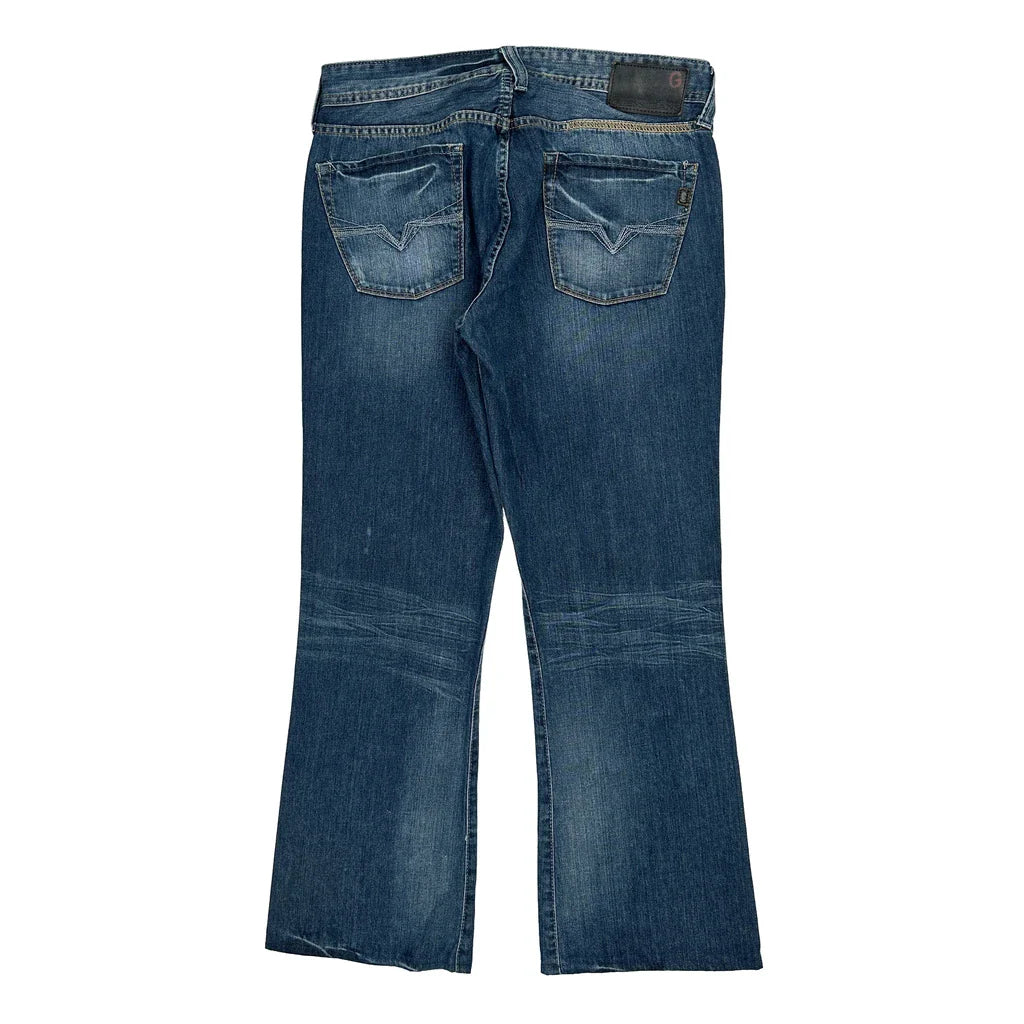 Guess Boot Cut Jeans - 33W 31L Blue Cotton Refurbished - Thrifted (note: this is a term often used to describe second- refurbished available on Cerqular