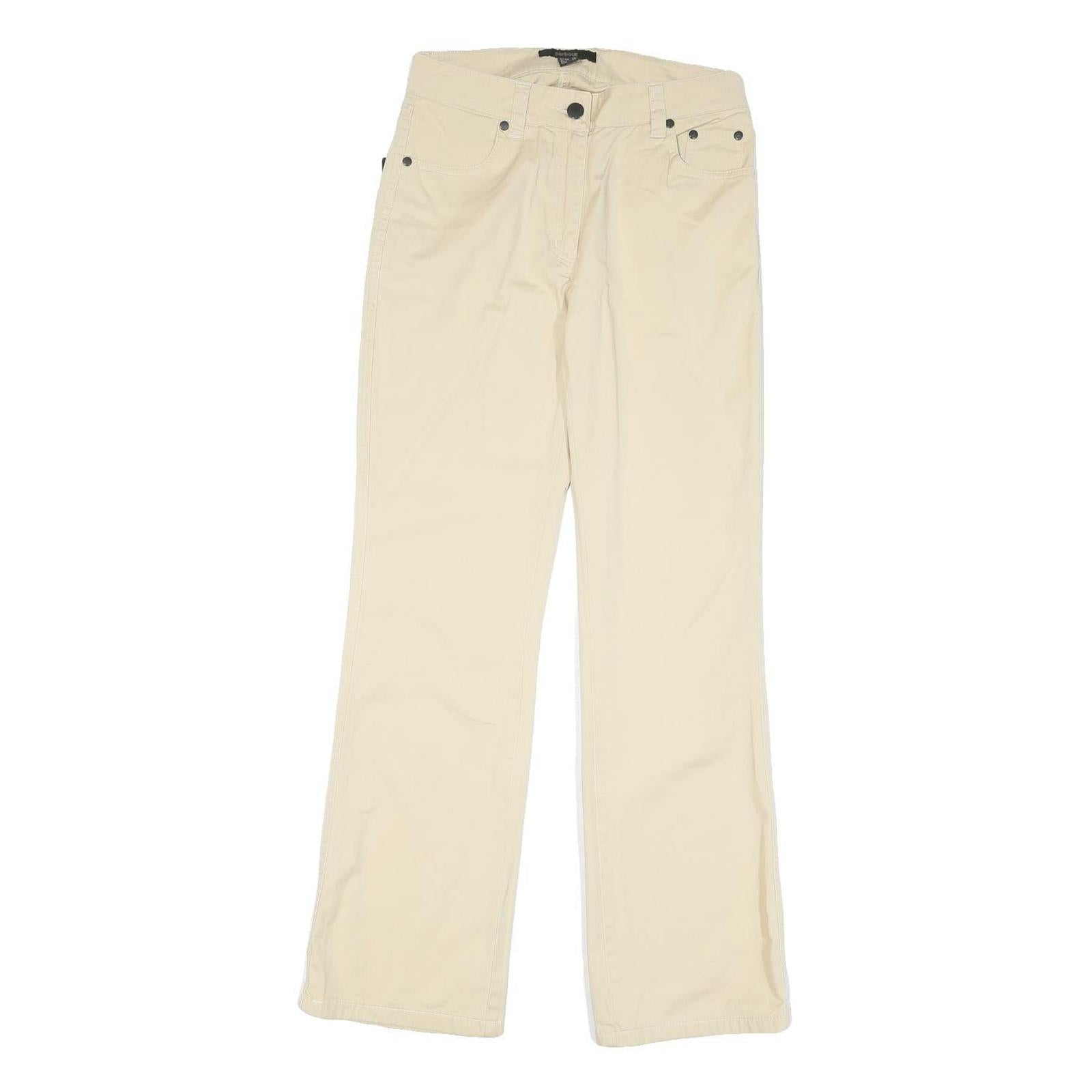 BARBOUR Womens Cotton Blend Beige Regular Straight Trousers W28 L29 Casual Wear Refurbished - N/A refurbished available on Cerqular