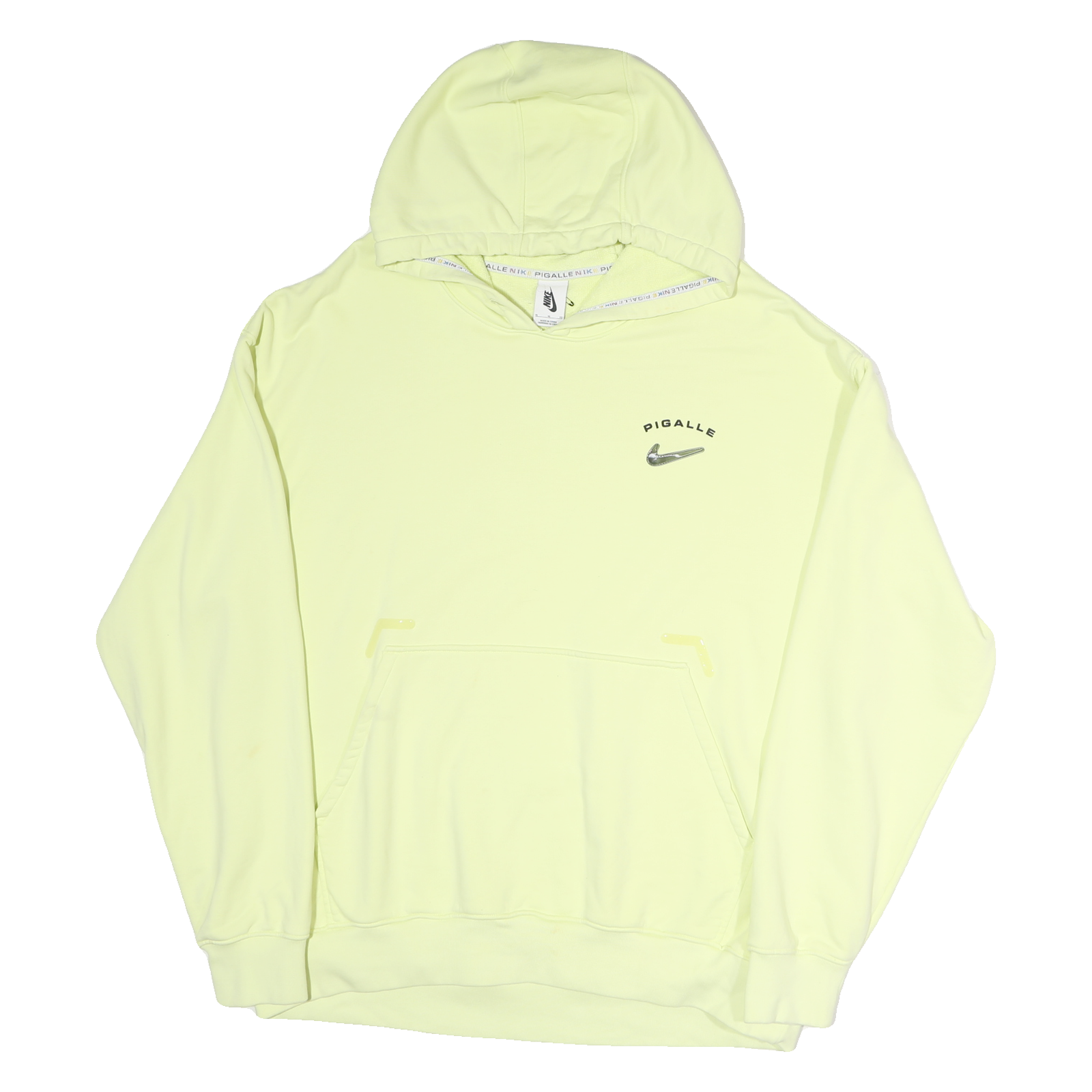 NIKE Mens Yellow Pigalle Cotton Pullover Hoodie XL The Power Of Sport Print Refurbished - N/A refurbished available on Cerqular