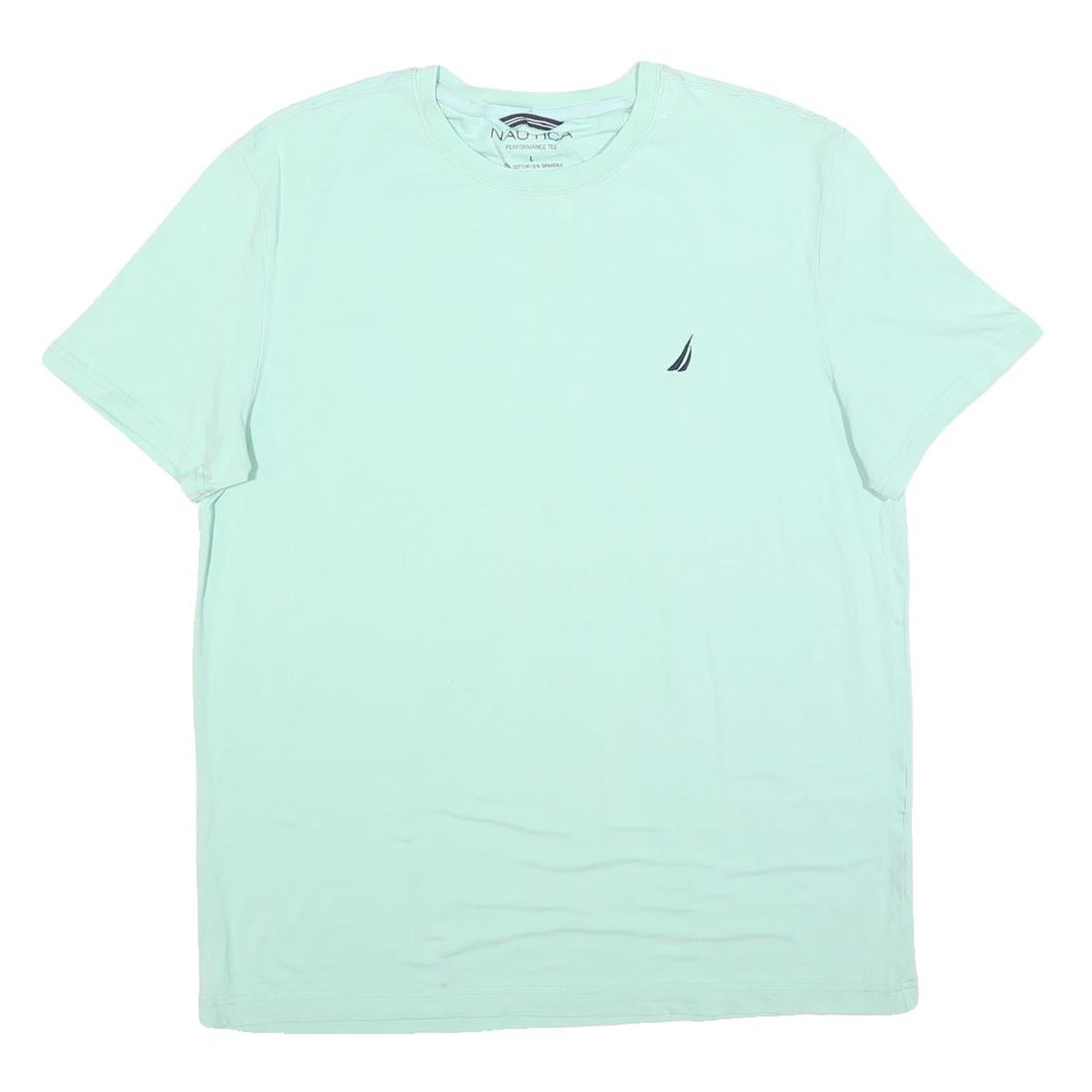 NAUTICA Mens Light Blue Classic T-Shirt L Short Sleeve Crew Neck Casual Summer Refurbished - N/A refurbished available on Cerqular