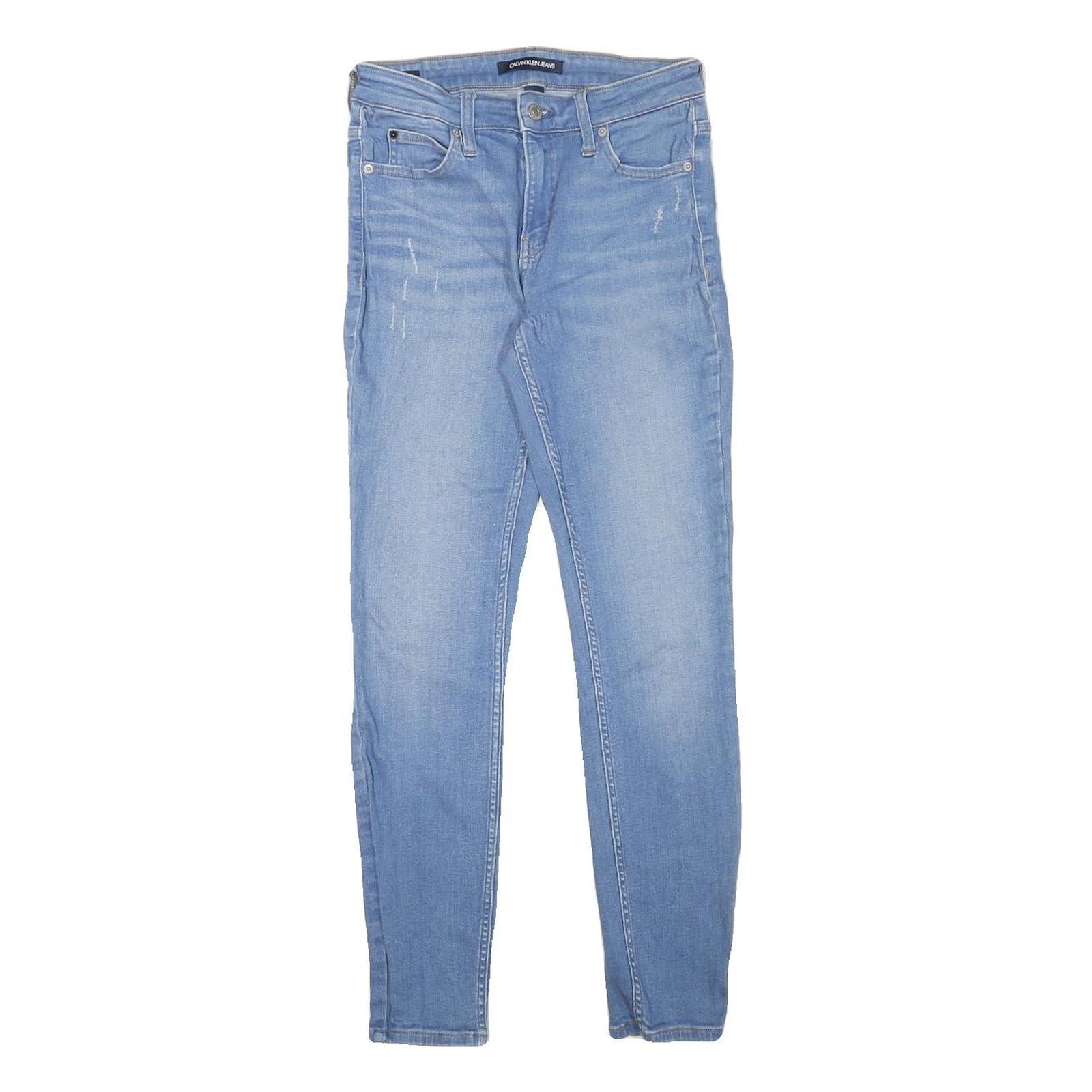 CALVIN KLEIN JEANS Womens Slim Light Blue Denim Skinny Cotton Blend W26 L28 Refurbished - N/A refurbished available on Cerqular