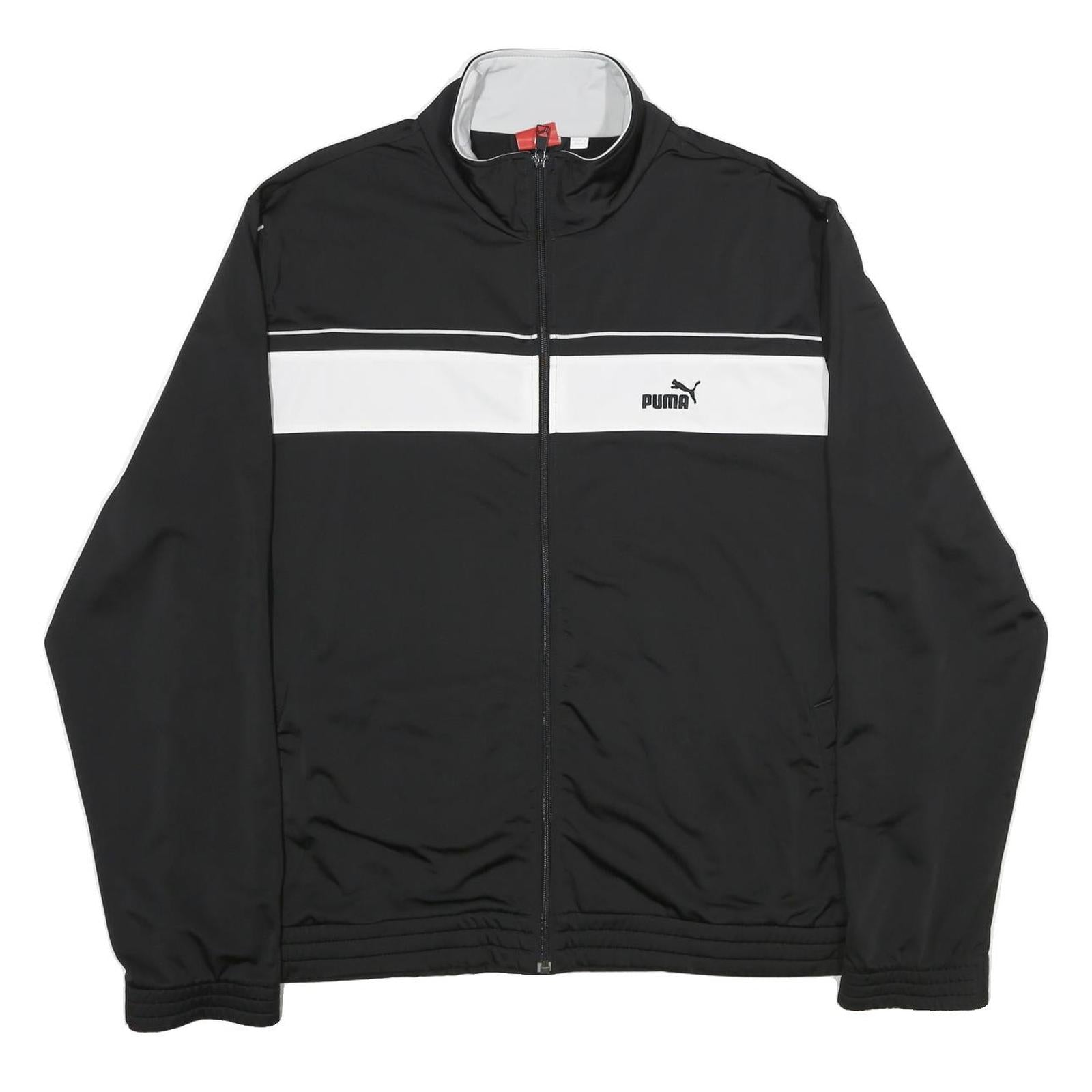 PUMA Mens Black & White Zip Jacket 2XL Polyester Sportswear Classic Fit Refurbished - N/A refurbished available on Cerqular