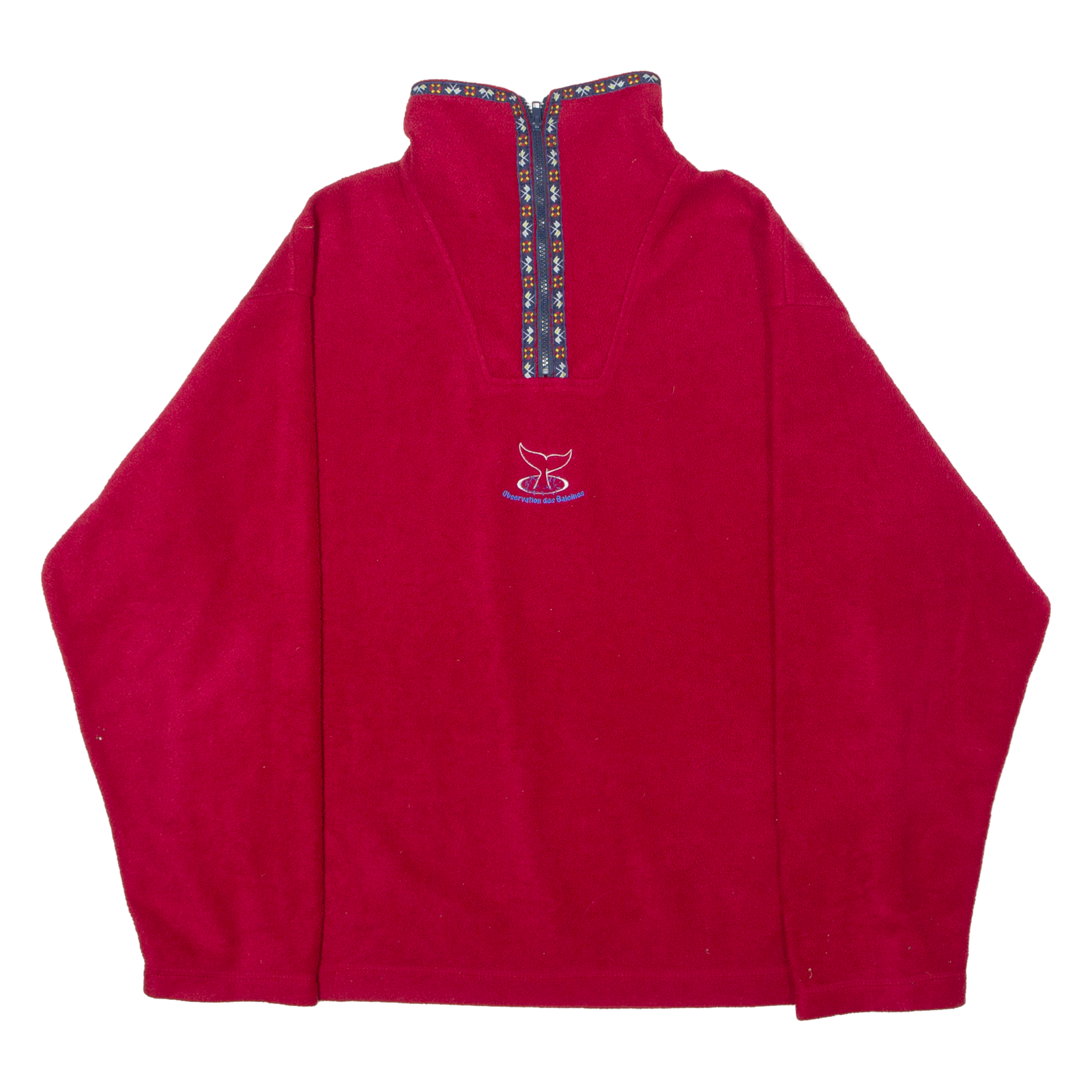 CORPORATE ZONE COOPERATIVE Observation Des Baleines Mens Pullover Jacket Red 90s L Refurbished - N/A refurbished available on Cerqular