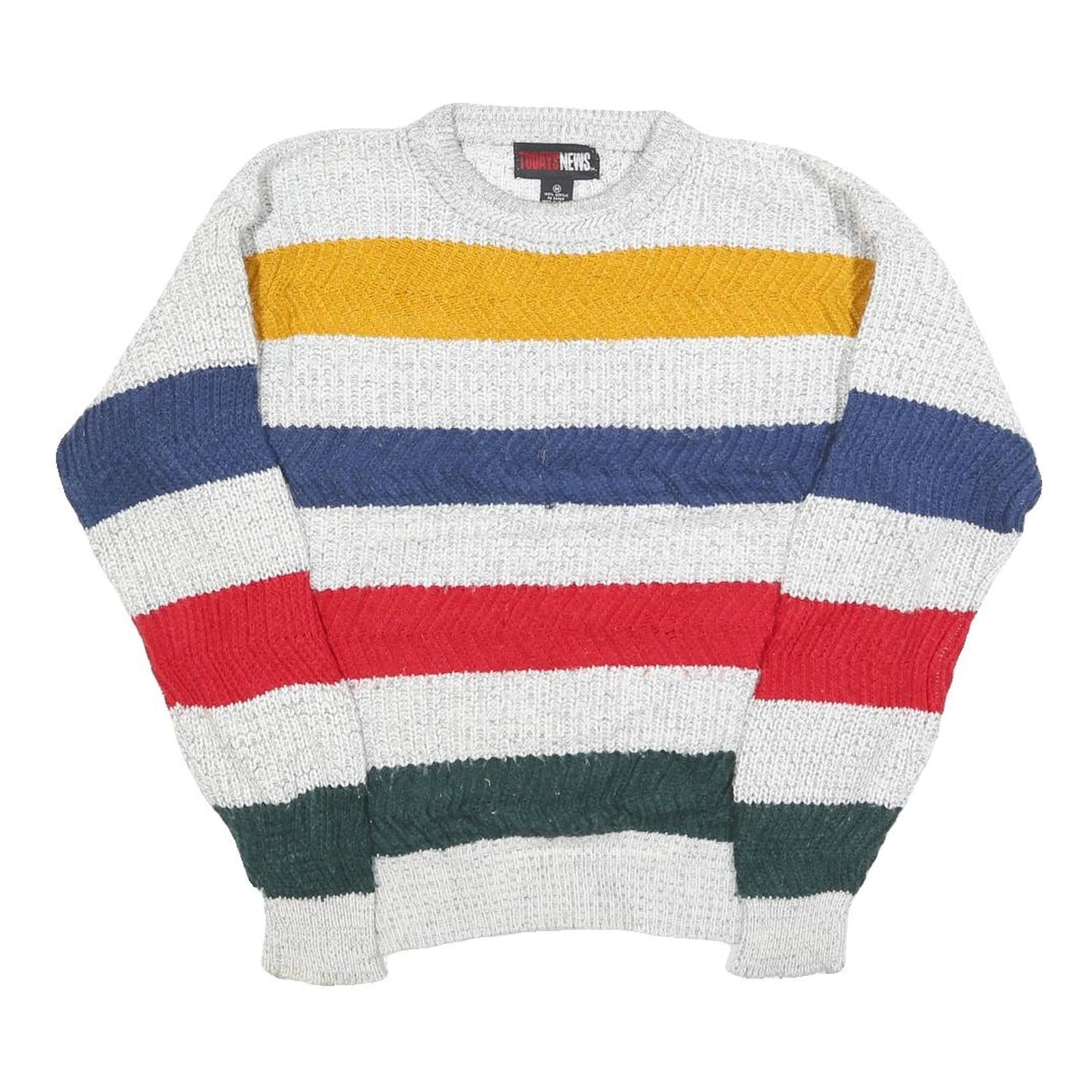 Buy TODAYS NEWS Womens White Yellow & Blue Red & Green Patterned Jumper Crew Neck Refurbished - $32.49 TODAYS NEWS Womens White Yellow & Blue Red & Green Patterned Jumper Crew Neck Refurbished - N/A refurbished available on Cerqular