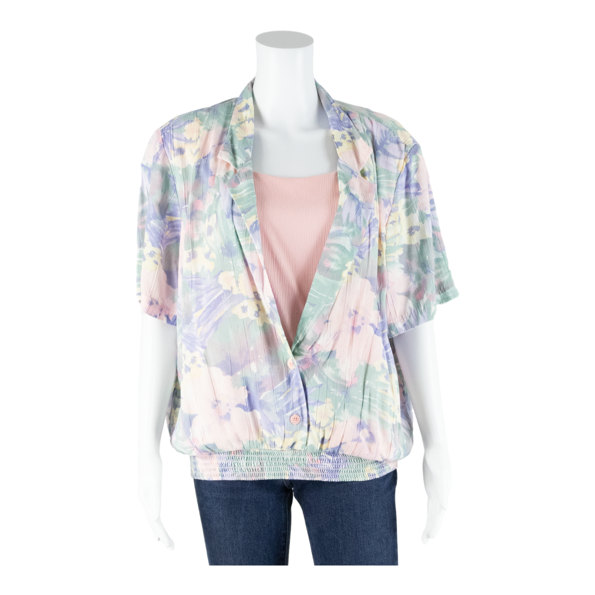 ALFRED DUNNER Womens Blouse Purple Collared Floral L Refurbished - N/A refurbished available on Cerqular
