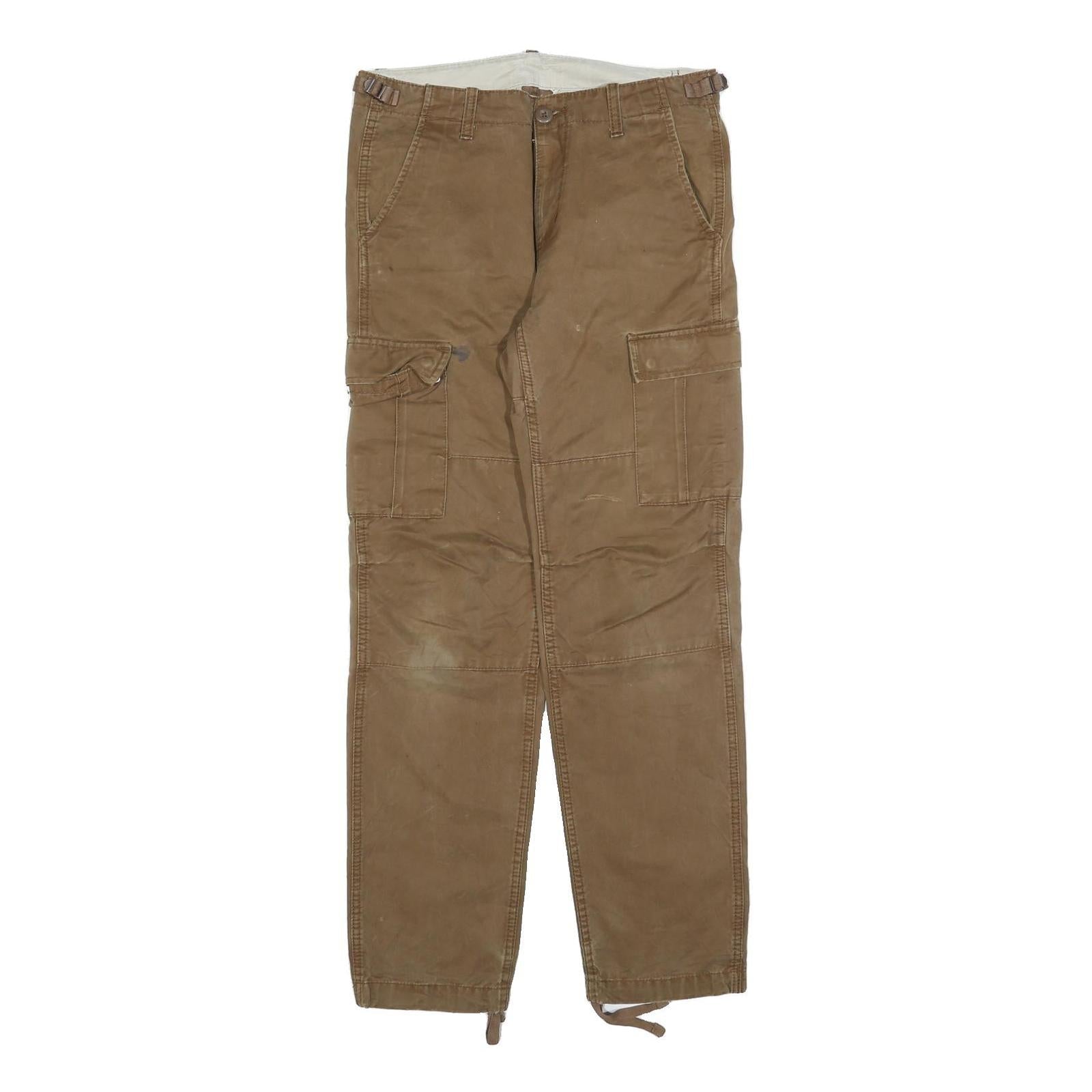 CARHARTT Mens Cotton Blend Brown Slim Tapered Cargo Trousers W29 L32 Workwear Refurbished - N/A refurbished available on Cerqular