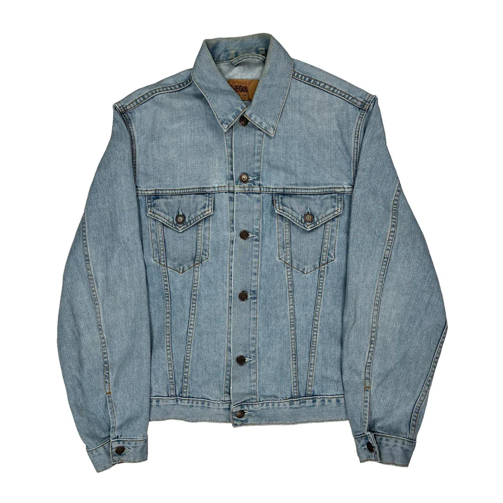 Levis Denim Jacket - XL Light Wash Denim Refurbished - Thrifted (note: this is a term often used to describe second- refurbished available on Cerqular