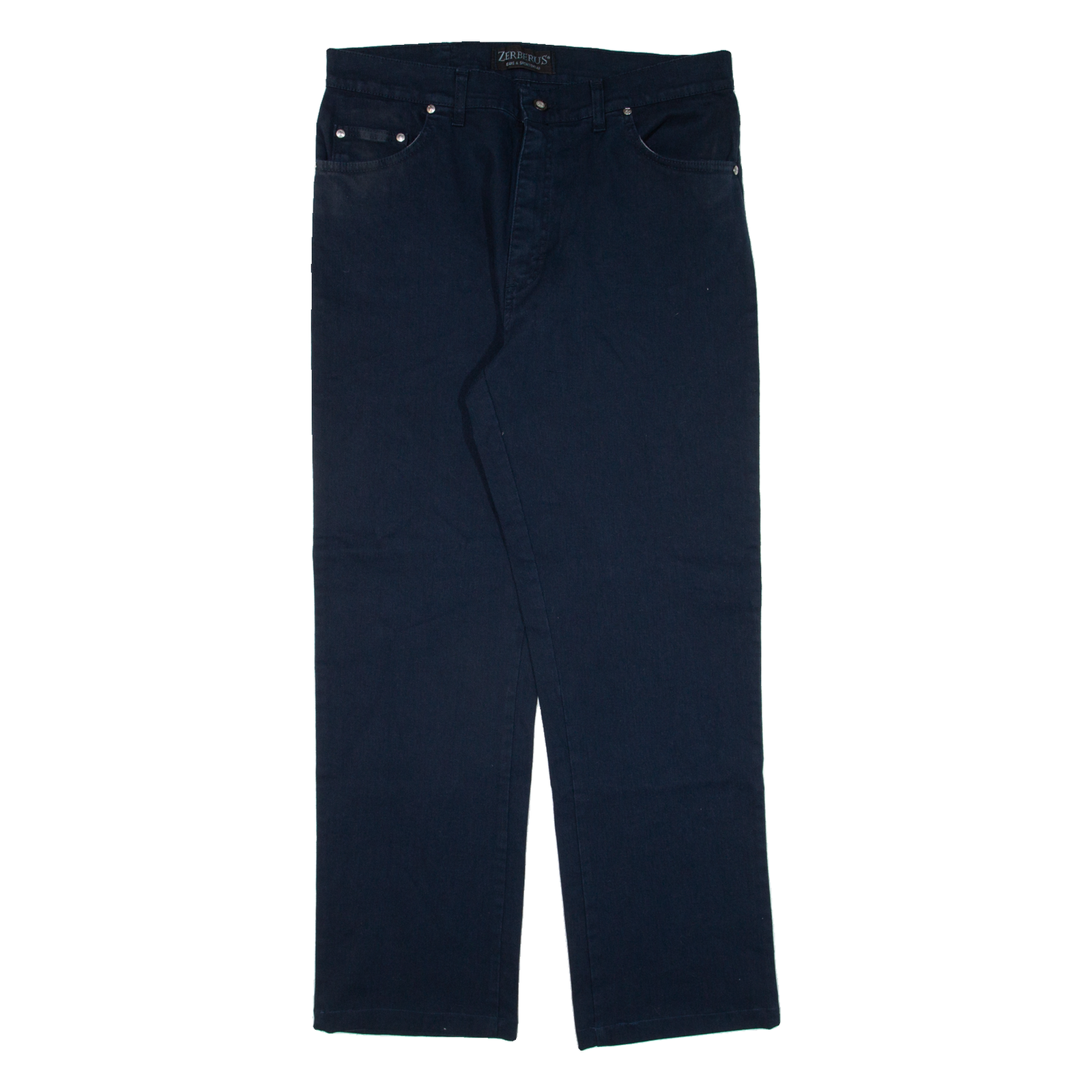 ZERBERUS Mens Trousers Blue Relaxed Straight W33 L28 Refurbished - N/A refurbished available on Cerqular