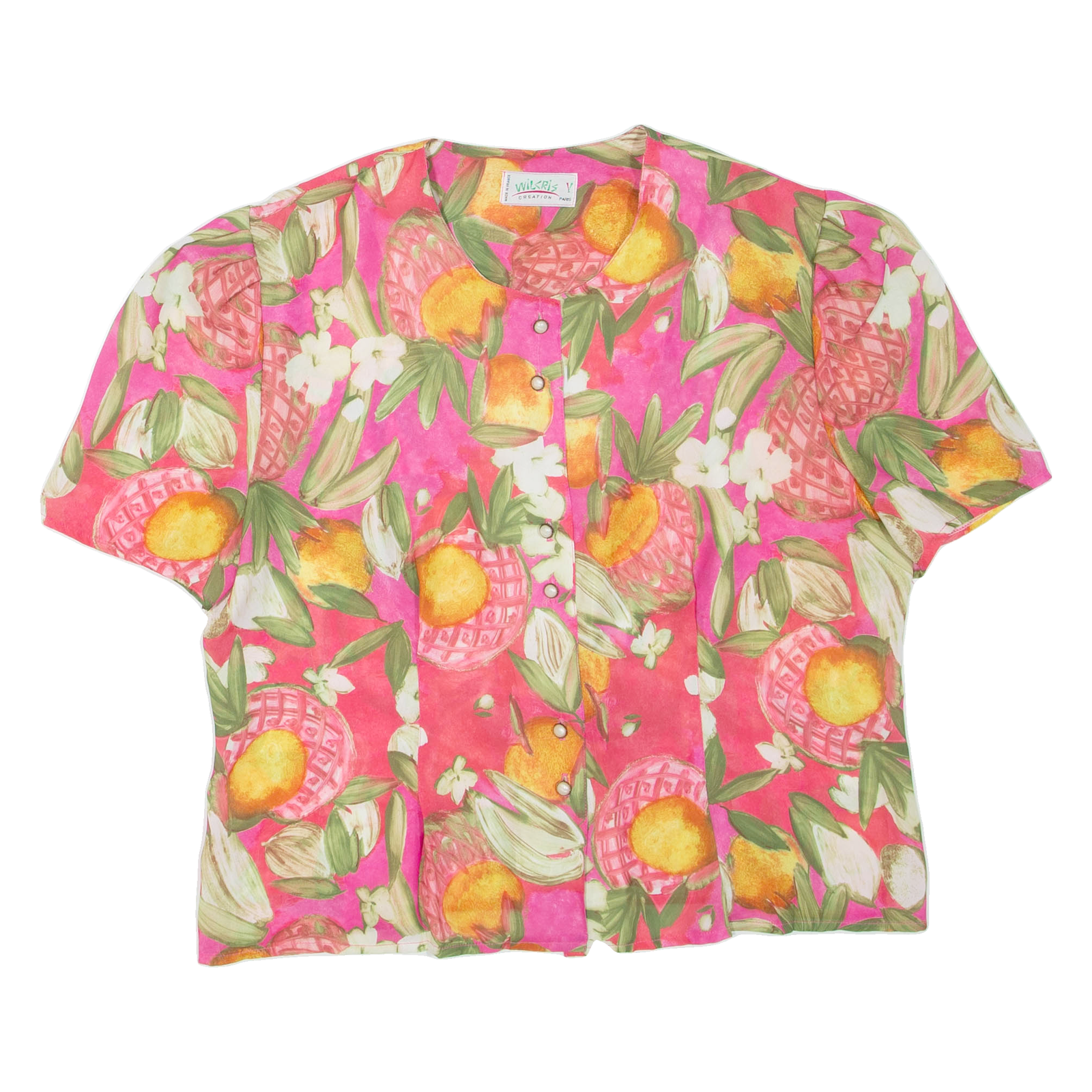 WILCRIS CREATIONS Womens Printed Blouse Pink Floral 2XL Refurbished - N/A refurbished available on Cerqular
