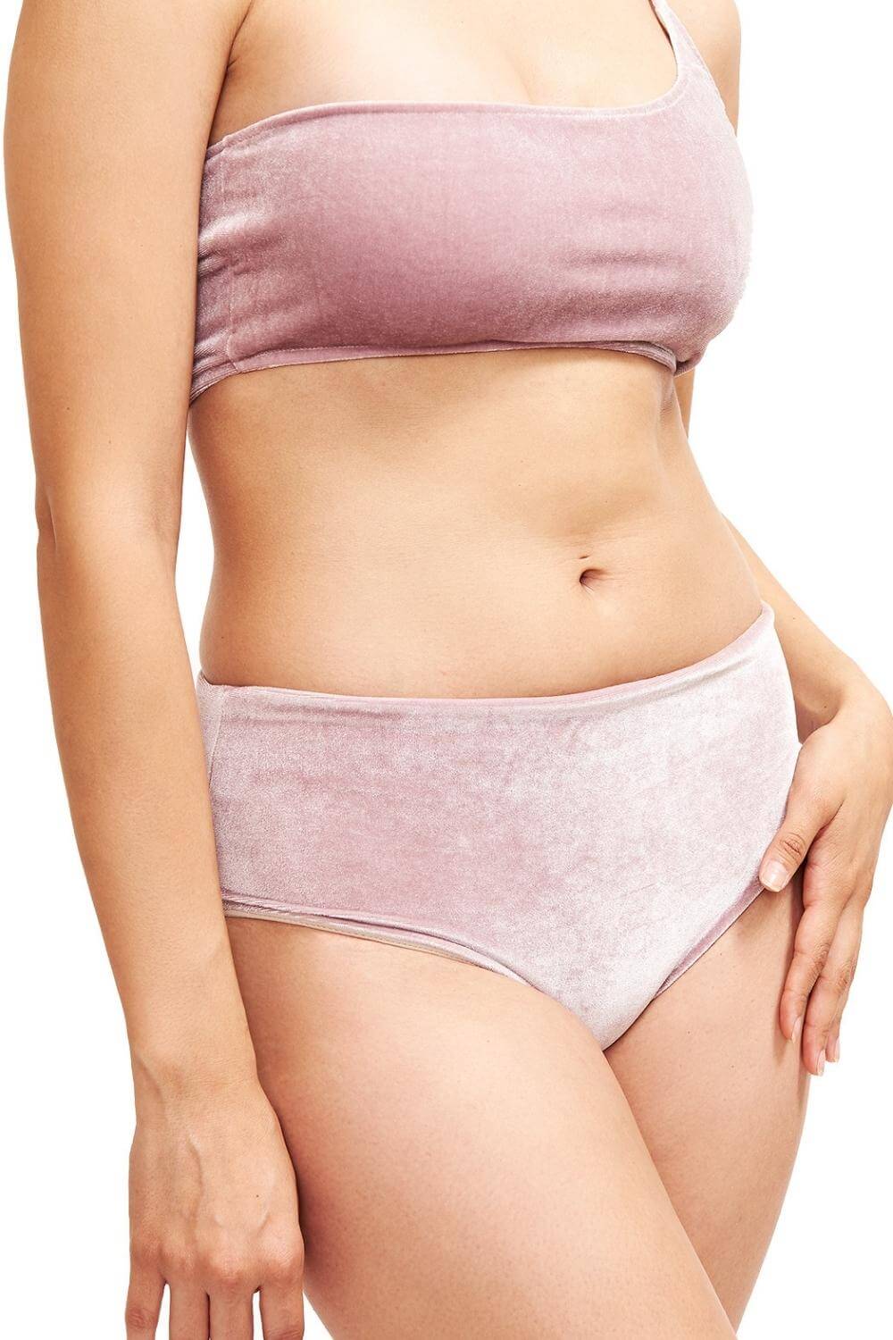 Serena Hipster Bikini Bottom Blush Velvet | Size: Large Refurbished - Sauipe Swim refurbished available on Cerqular