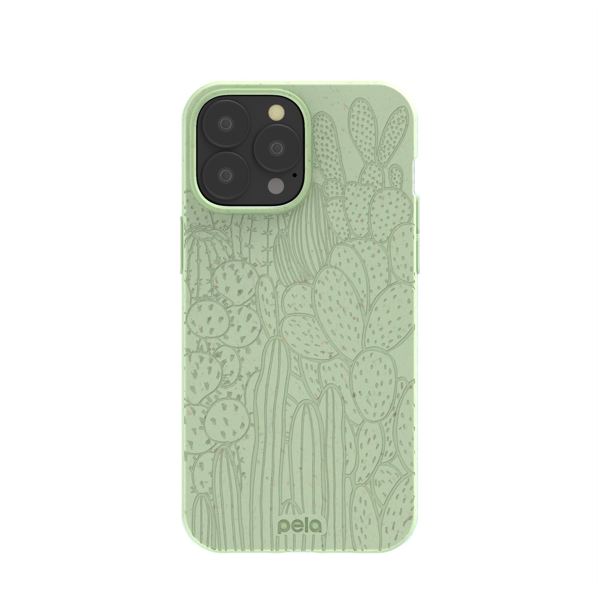 Sage Green Cacti iPhone 13 Pro Max Case Refurbished - Pela Case refurbished available on Cerqular