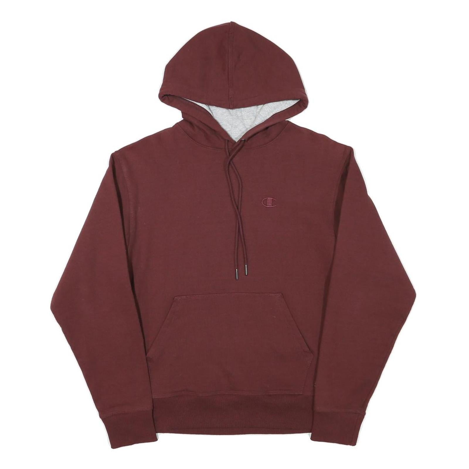 CHAMPION Mens Maroon Pullover Hoodie S Cotton Blend Drawstring Hood Casual Refurbished - N/A refurbished available on Cerqular