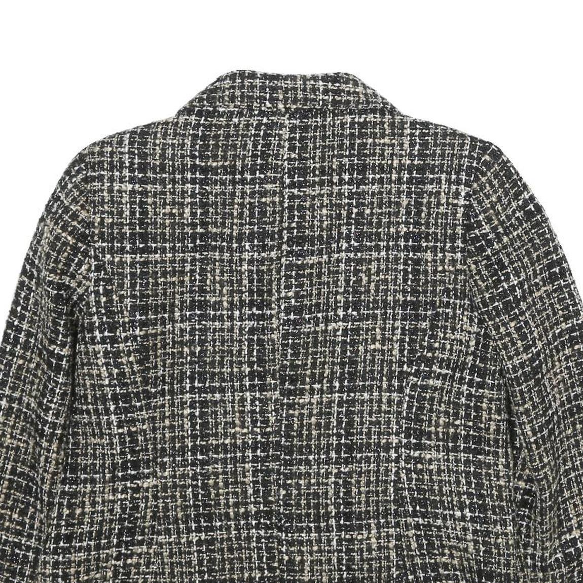 CHRISTOPHER & BANKS Womens Black & White Wool Blend Blazer Jacket M Tweed Button Refurbished - N/A refurbished available on Cerqular
