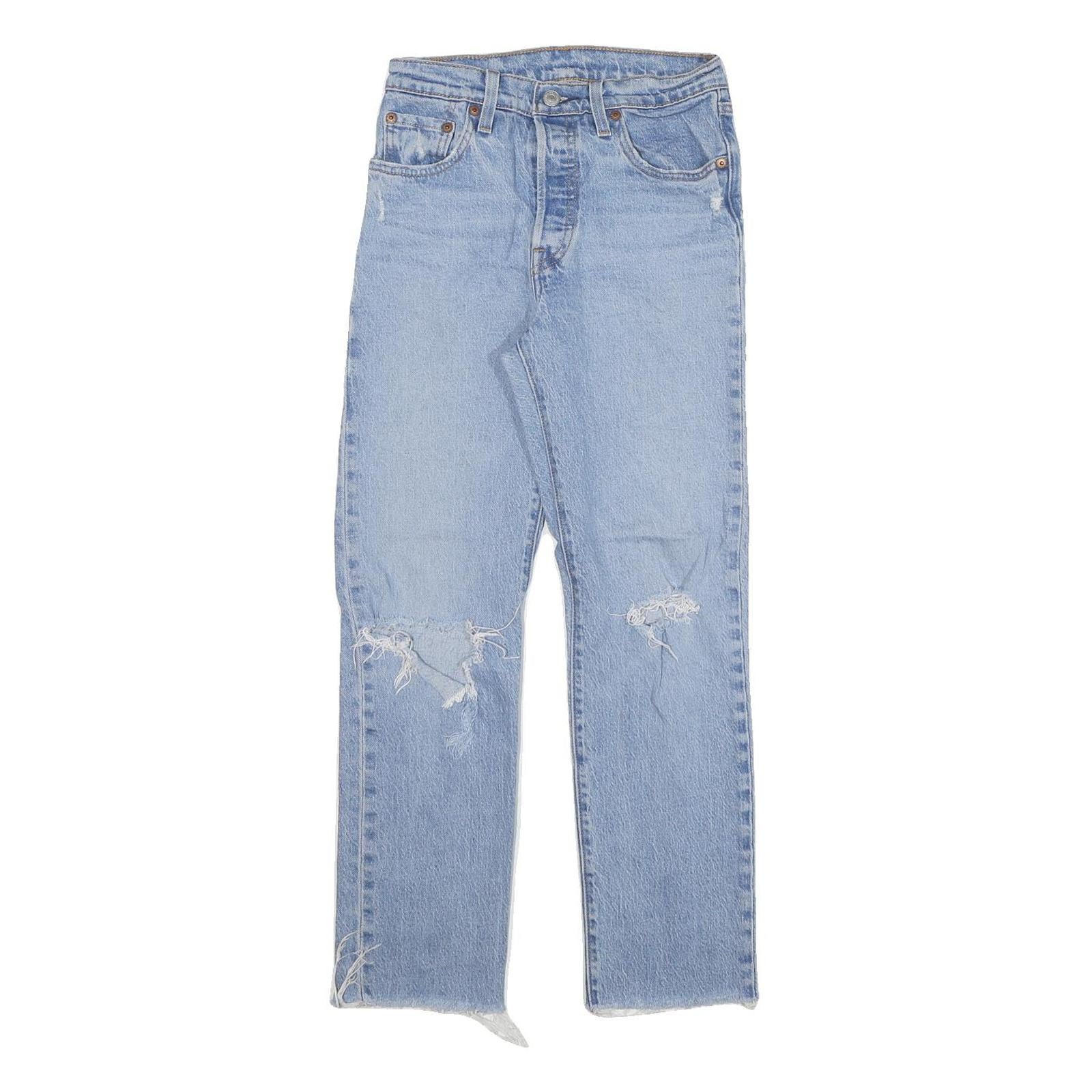 LEVI'S 501 Womens Jeans Blue Regular Straight Denim Stone Wash W24 L26 Refurbished - N/A refurbished available on Cerqular