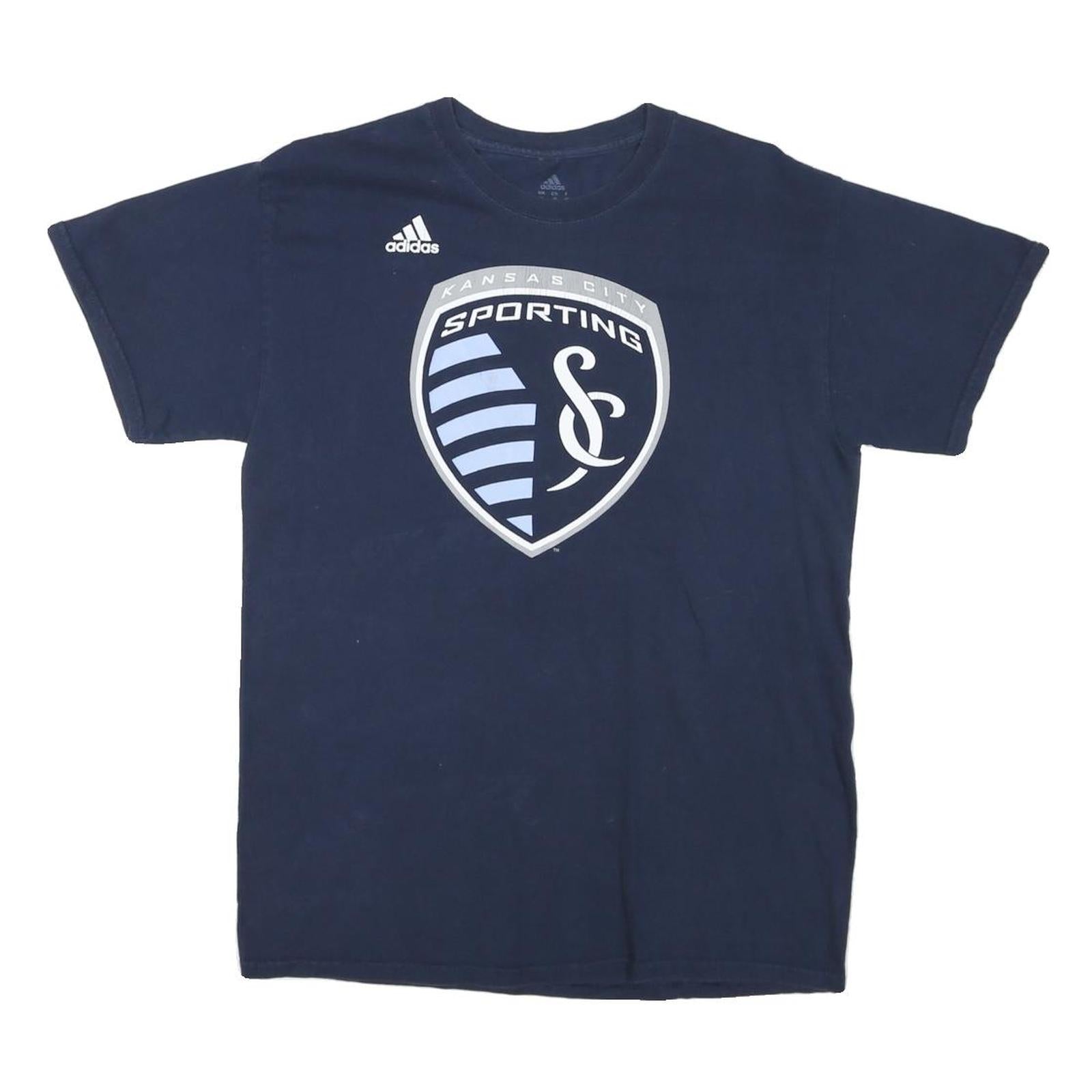 ADIDAS Mens Navy Sporting Sporting Kansas City Graphic T-Shirt M Short Sleeve Refurbished - N/A refurbished available on Cerqular