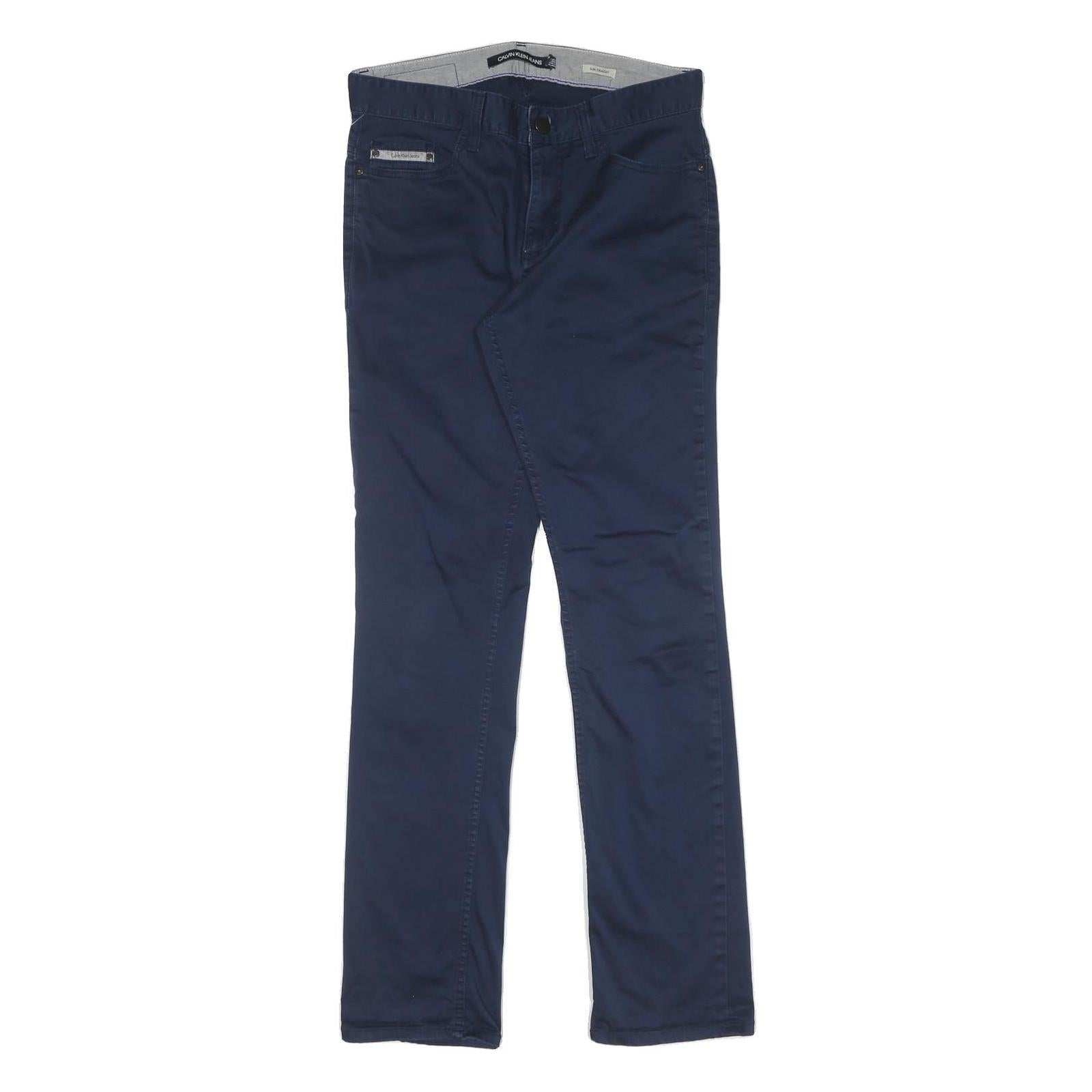 Buy CALVIN KLEIN JEANS Mens Cotton Navy Slim Straight Trousers W30 L32 Zip Casual Refurbished - $33.79 CALVIN KLEIN JEANS Mens Cotton Navy Slim Straight Trousers W30 L32 Zip Casual Refurbished - N/A refurbished available on Cerqular