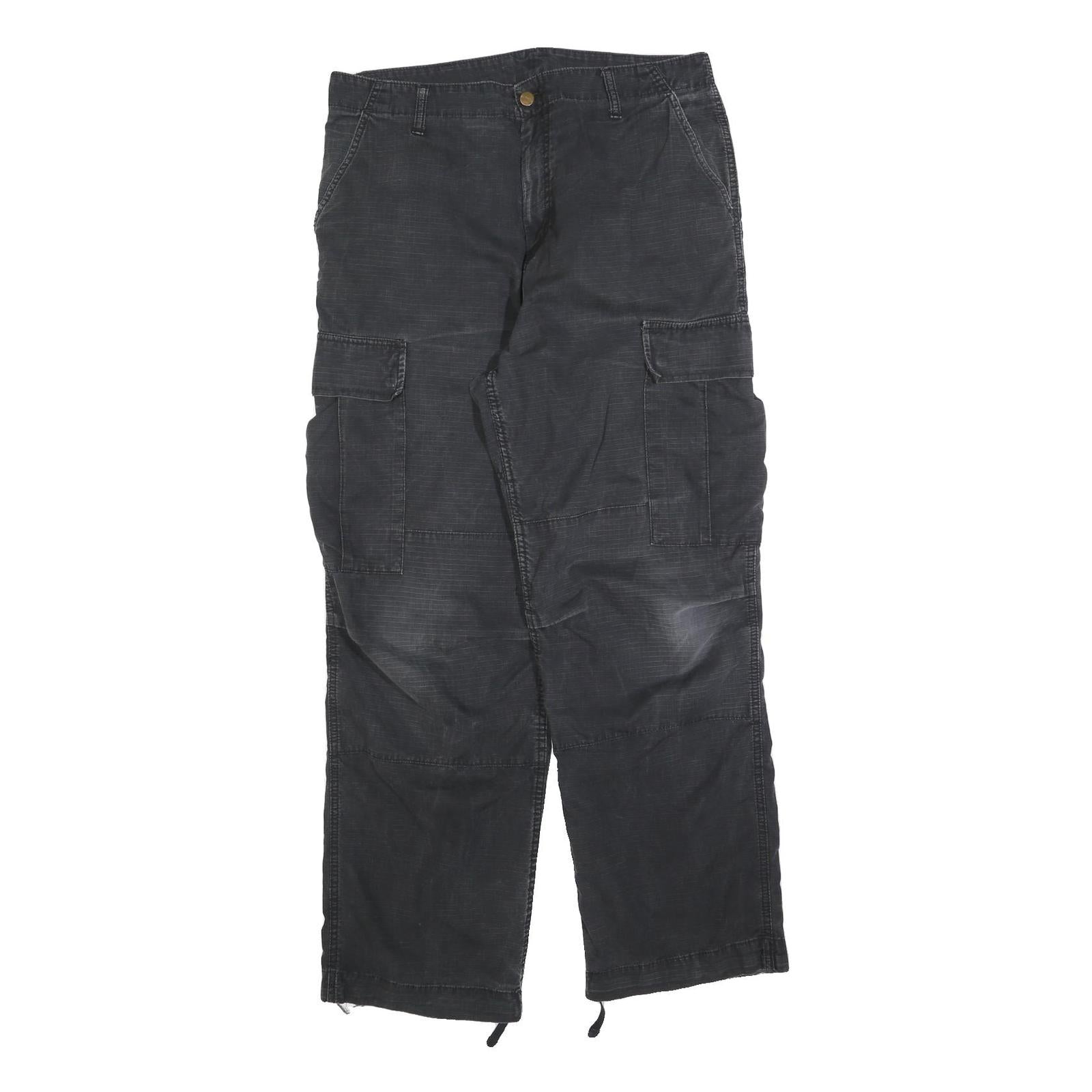 CARHARTT Mens Cotton Blend Black Regular Straight Trousers W34 L32 Casual Refurbished - N/A refurbished available on Cerqular