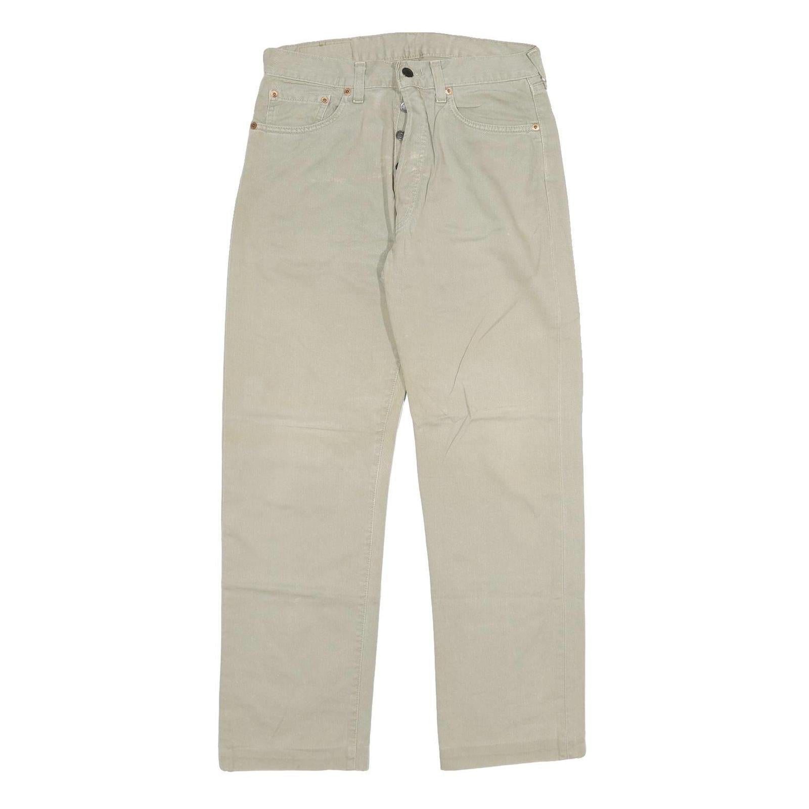 LEVI'S 551 Mens Beige Regular Straight Denim W28 L28 Button Cotton Blend Jeans Refurbished - N/A refurbished available on Cerqular
