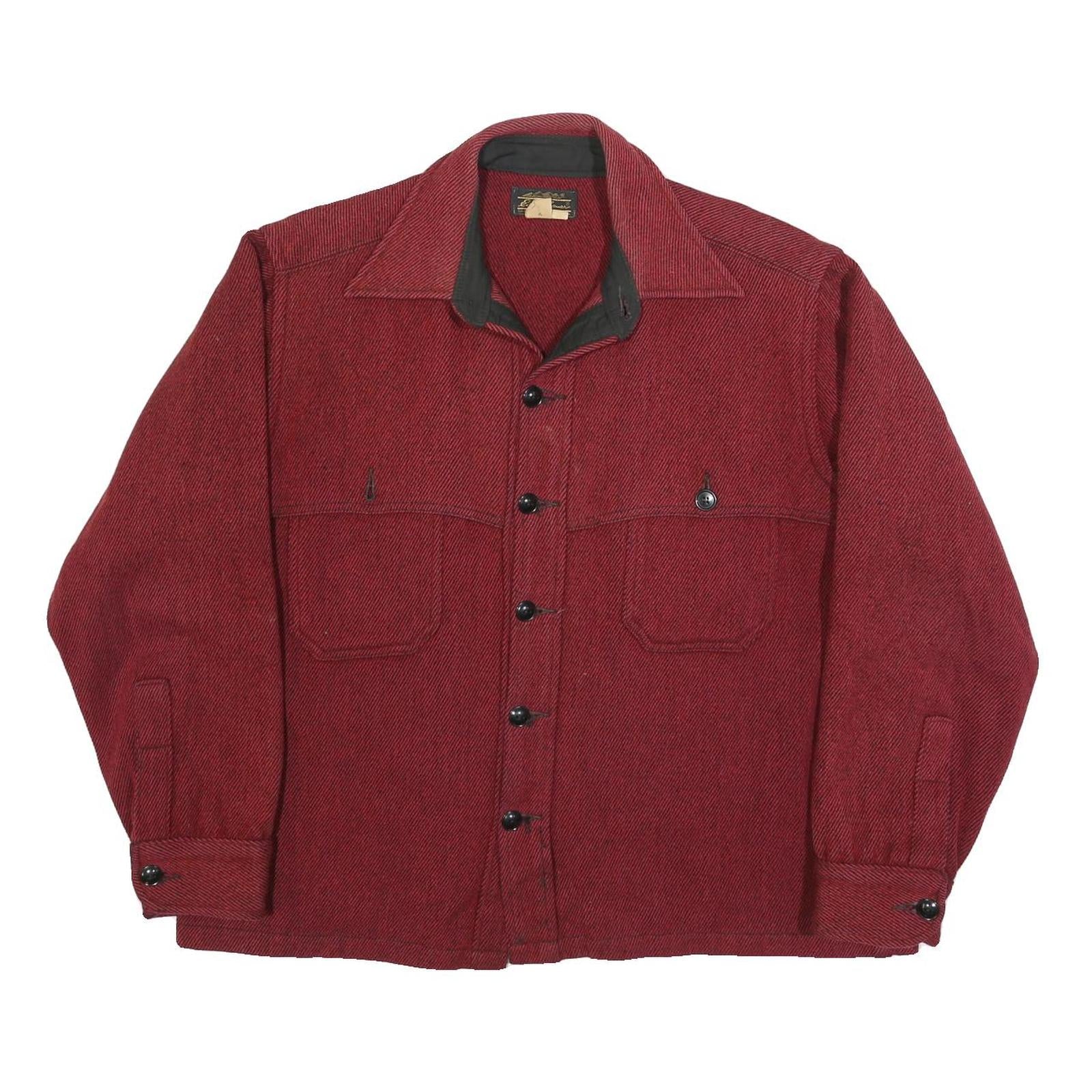 EDDIE BAUER Mens Red Wool Blend Shirt L Long Sleeve Button Closure Classic Fit Refurbished - N/A refurbished available on Cerqular