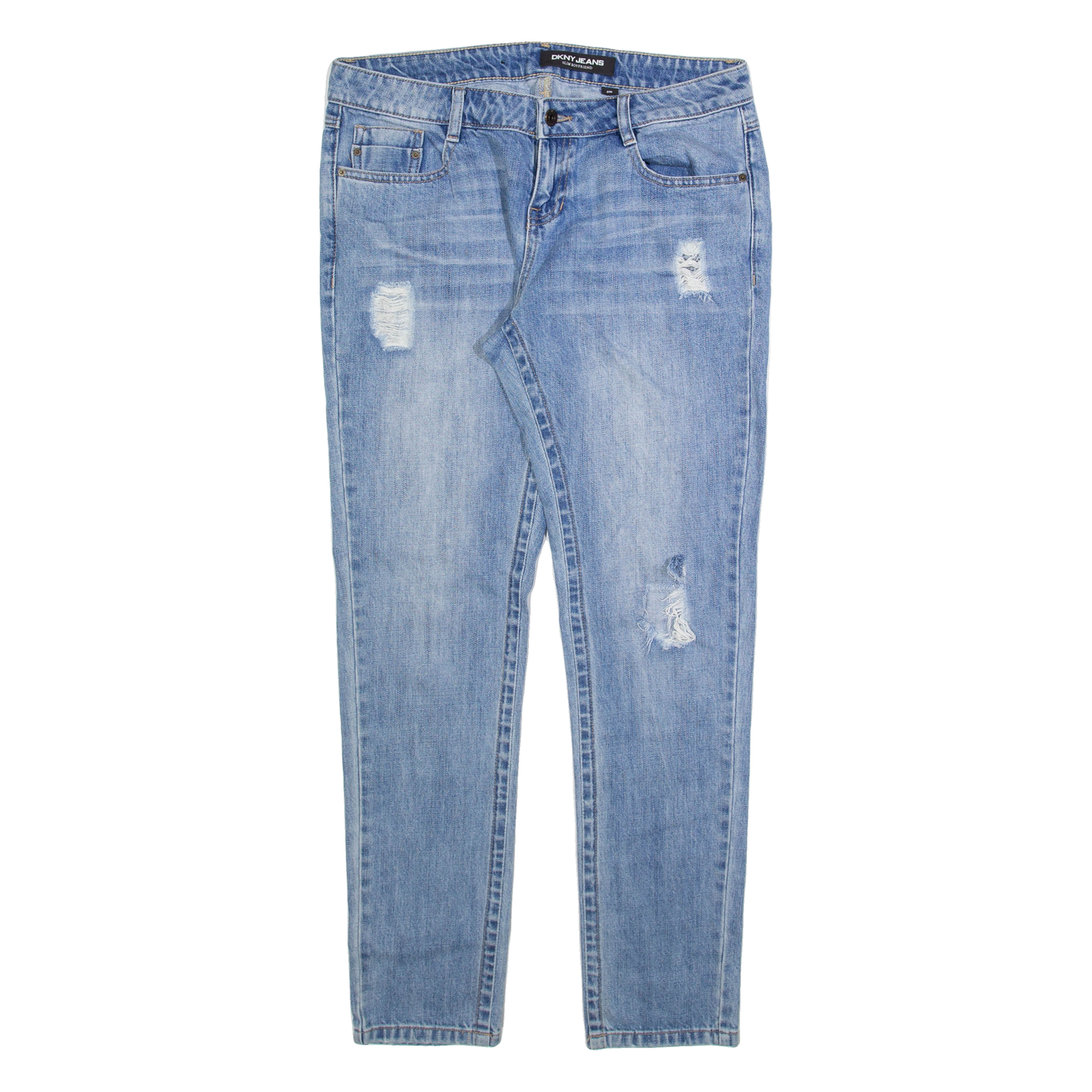 DKNY Distressed Womens Jeans Blue Slim Boyfriend Stone Wash W32 L30 Refurbished - N/A refurbished available on Cerqular