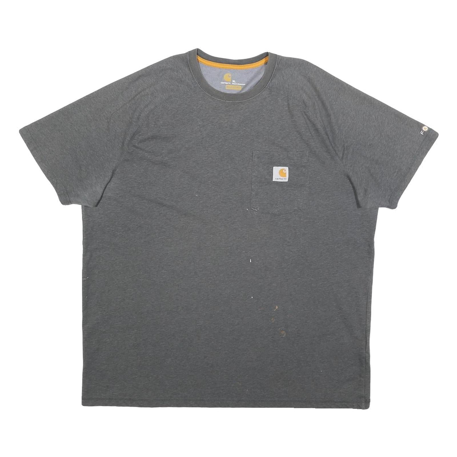 CARHARTT Mens Grey & Yellow Pocket T-Shirt XL Short Sleeve Crew Neck Casual Refurbished - N/A refurbished available on Cerqular