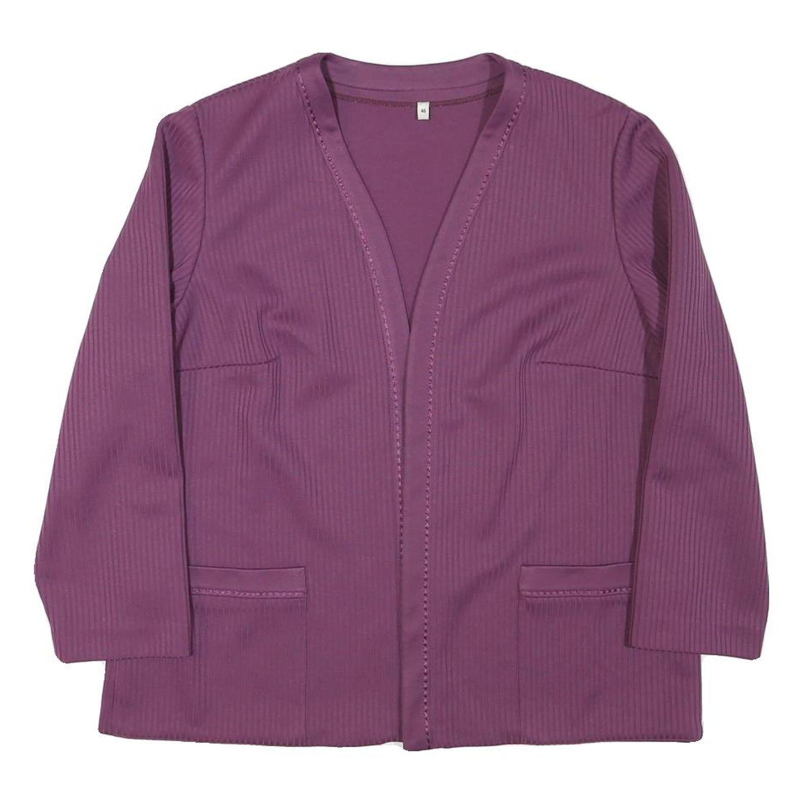 Womens Purple Plain Jacket M Polyester Regular Fit Long Sleeve No Hood Refurbished - N/A refurbished available on Cerqular