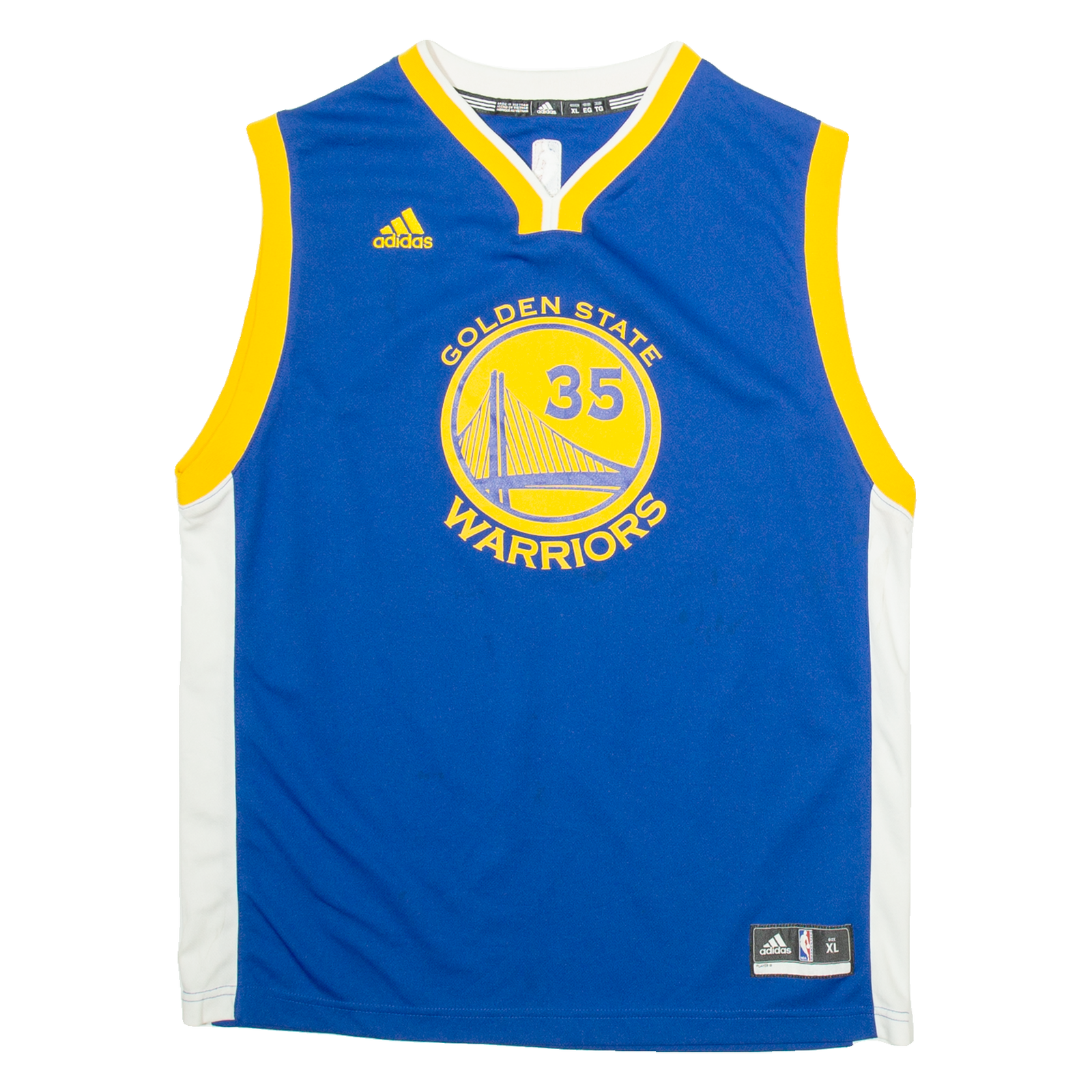 ADIDAS Golden State Warriors Mens Football Shirt Jersey Blue Sleeveless USA XL Refurbished - N/A refurbished available on Cerqular