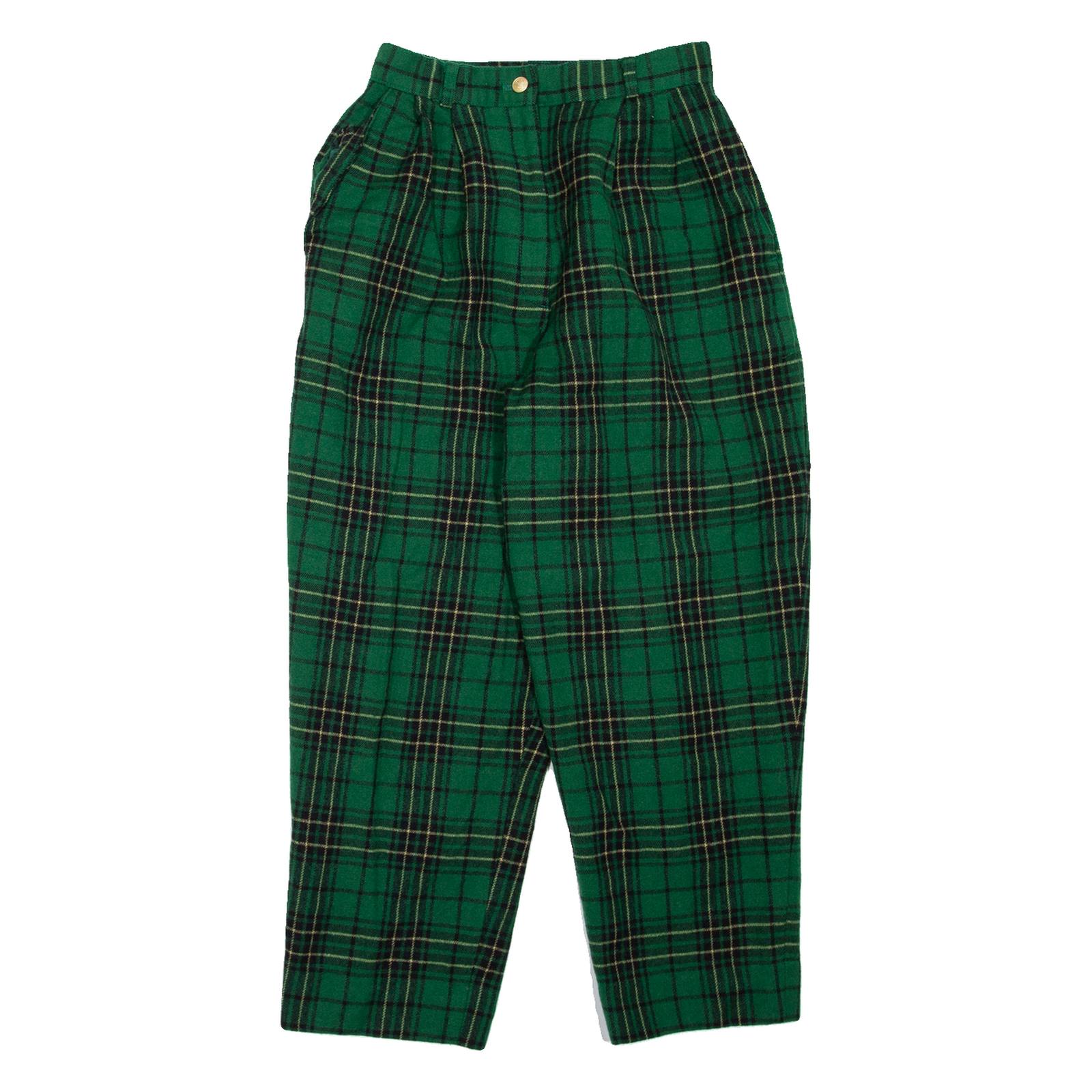 MELS-G Check Womens Trousers Green Regular Mom 90s W24 L24 Refurbished - N/A refurbished available on Cerqular