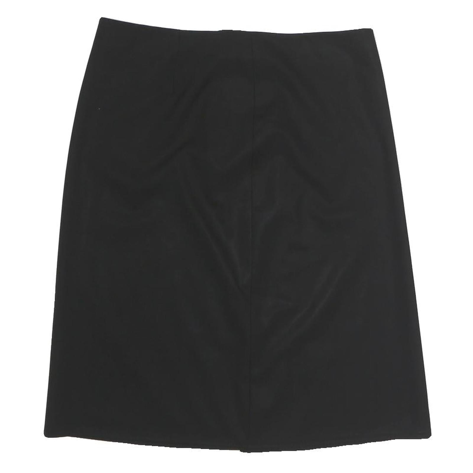 Womens Black Plain Cotton Blend Straight Knee Length Skirt M Classic Office Wear Refurbished - N/A refurbished available on Cerqular