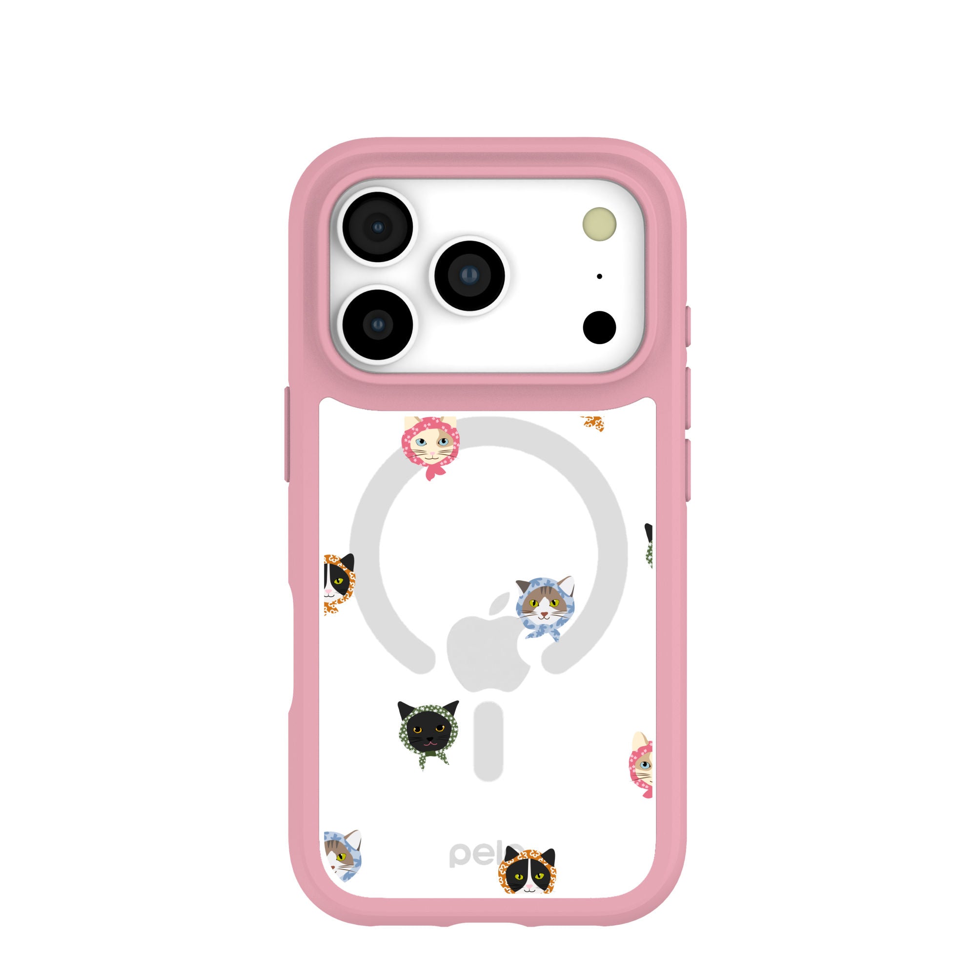 Clear Cat Couture iPhone 17 Pro Case With Petal Pink Ridge (MagSafe included) Refurbished - Pela Case refurbished available on Cerqular