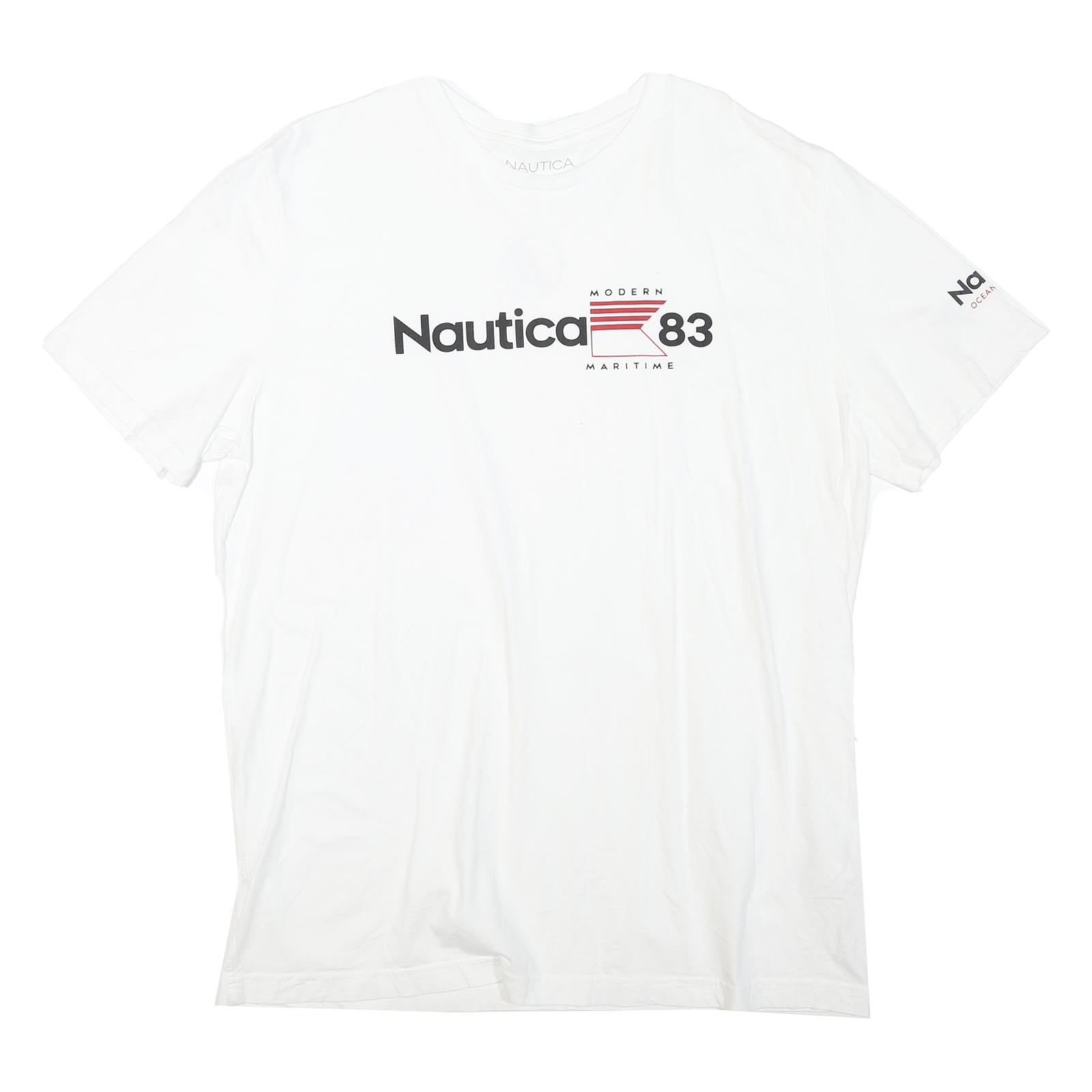 NAUTICA Mens White Modern Maritime Graphic T-Shirt 2XL Short Sleeve Crew Neck Refurbished - N/A refurbished available on Cerqular