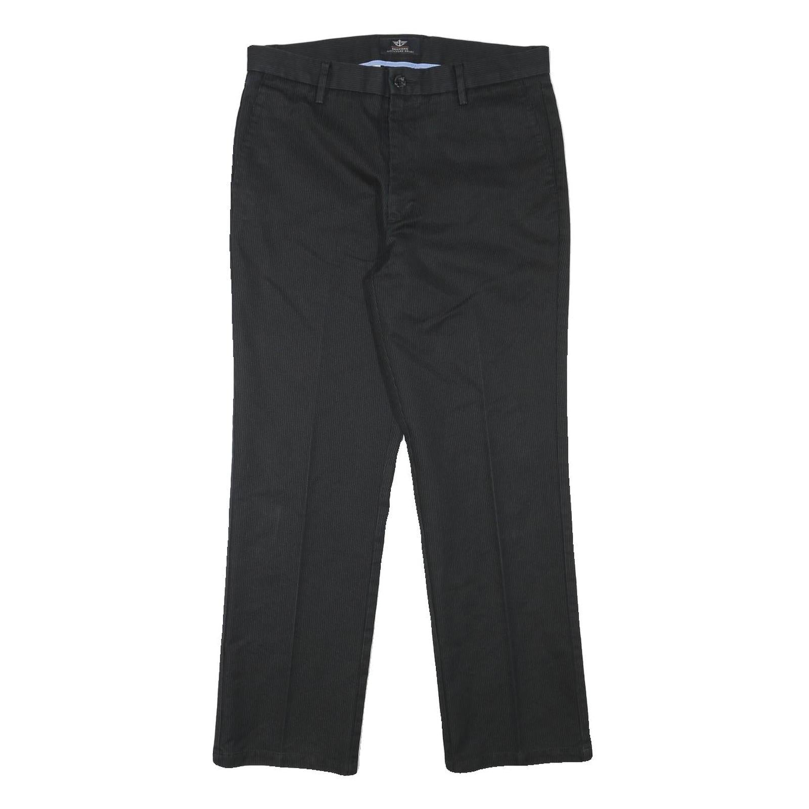 DOCKERS Mens Regular Black Cotton Blend Trousers W31 L27 Zip Closure Classic Fit Refurbished - N/A refurbished available on Cerqular