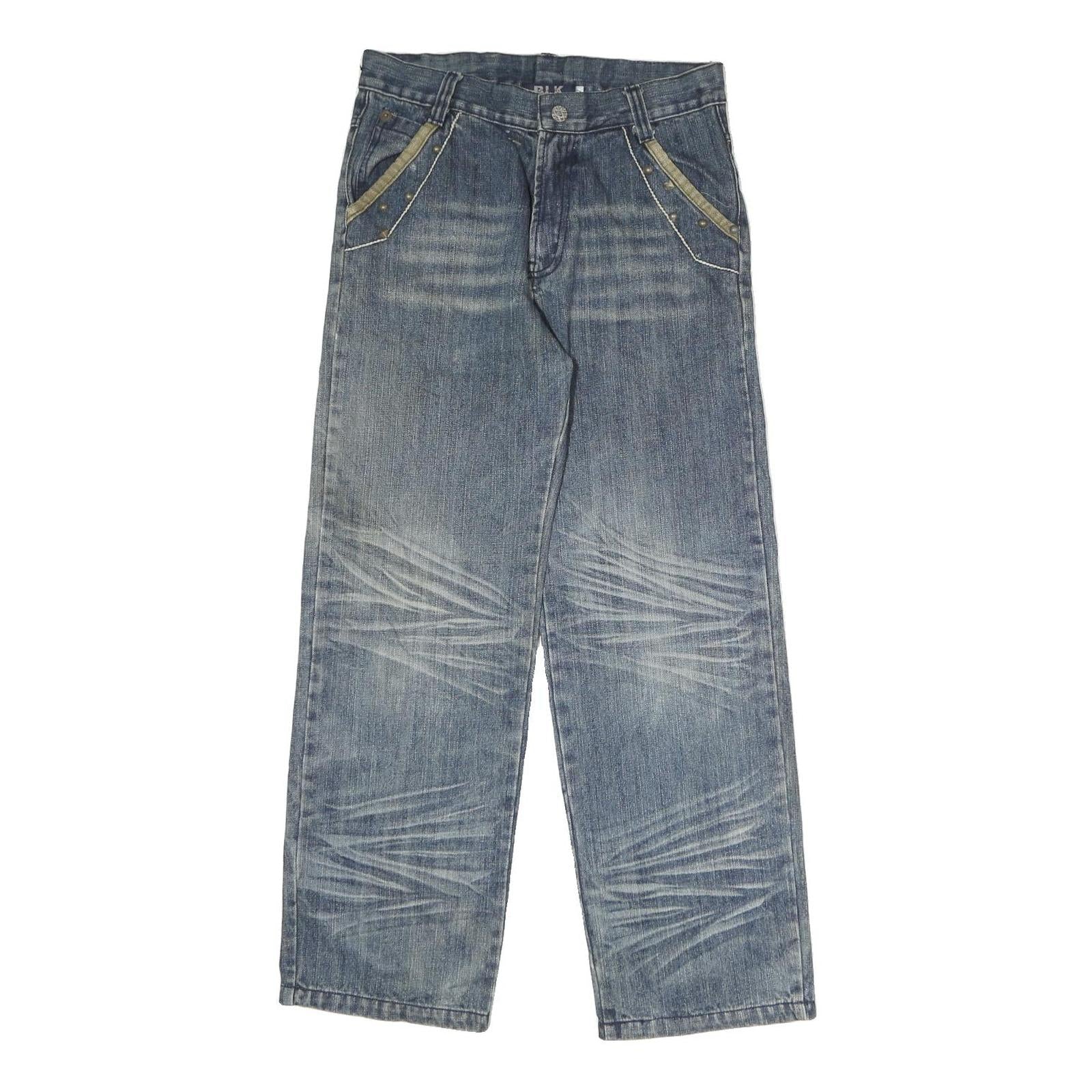 BLK Mens Jeans Regular Straight Denim Medium W27 L26 Distressed Pocket Detailing Refurbished - N/A refurbished available on Cerqular