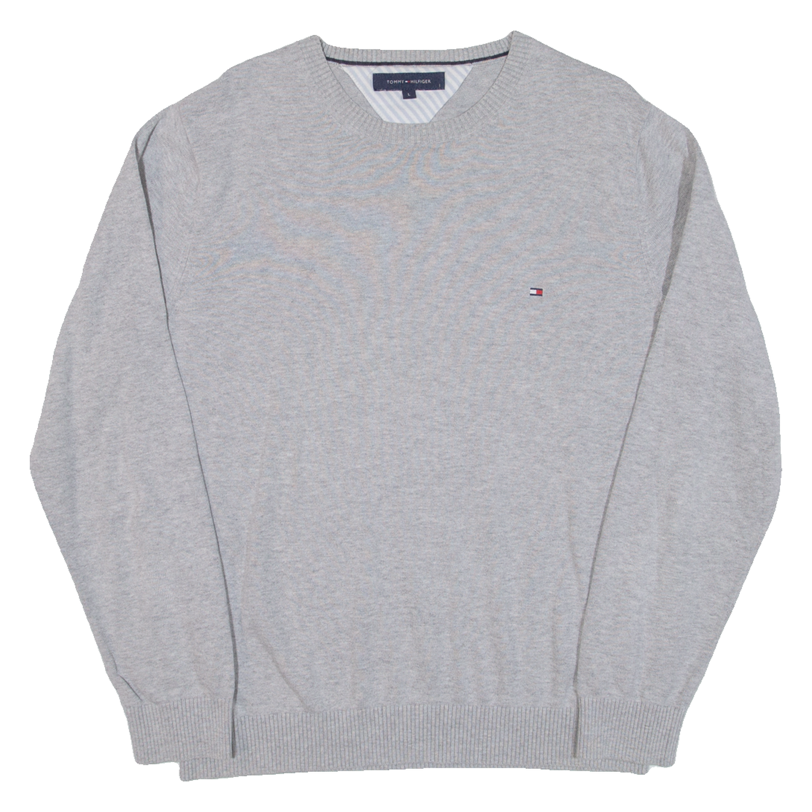 TOMMY HILFIGER Mens Jumper Grey Tight Knit L Refurbished - N/A refurbished available on Cerqular